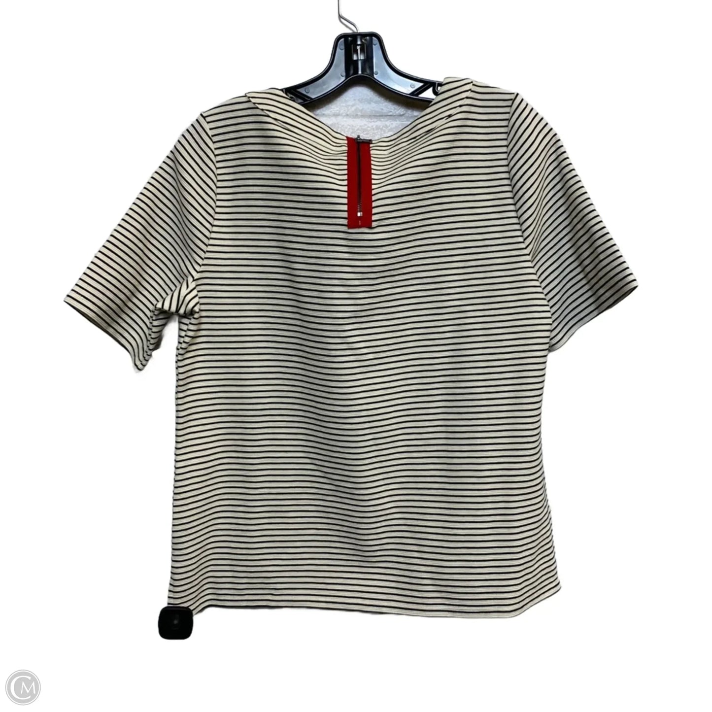 Top Short Sleeve By Talbots In Black & Cream, Size: Lp