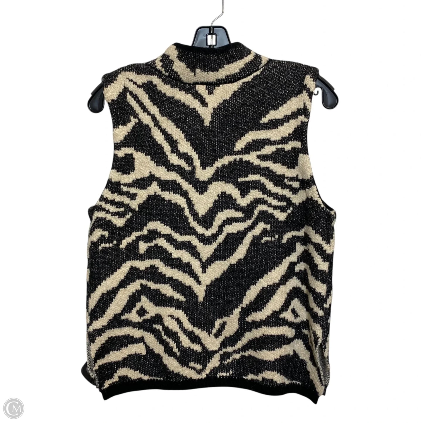 Sweater Short Sleeve By Pilcro In Black & Cream, Size: L