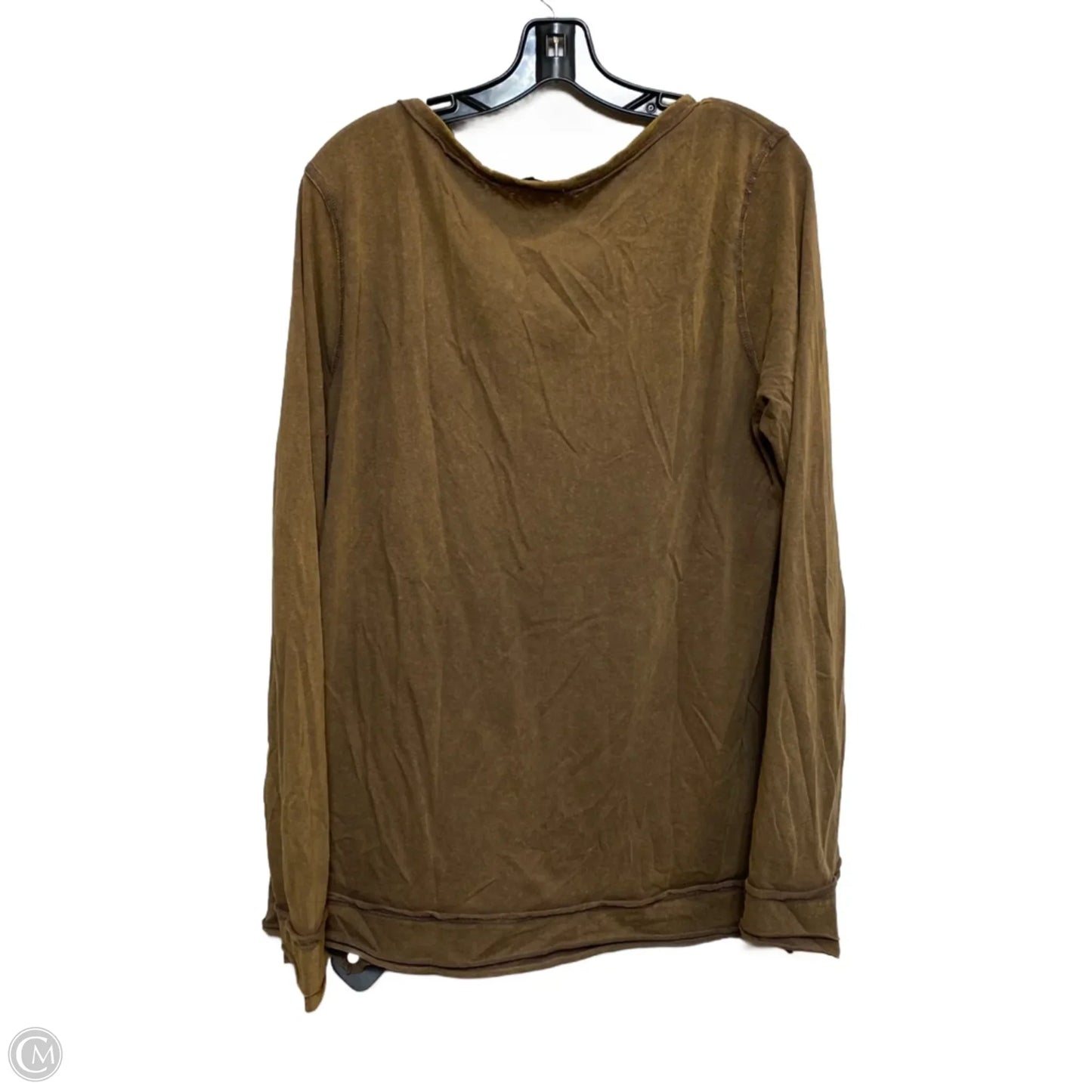 Top Long Sleeve By White Birch In Brown, Size: L