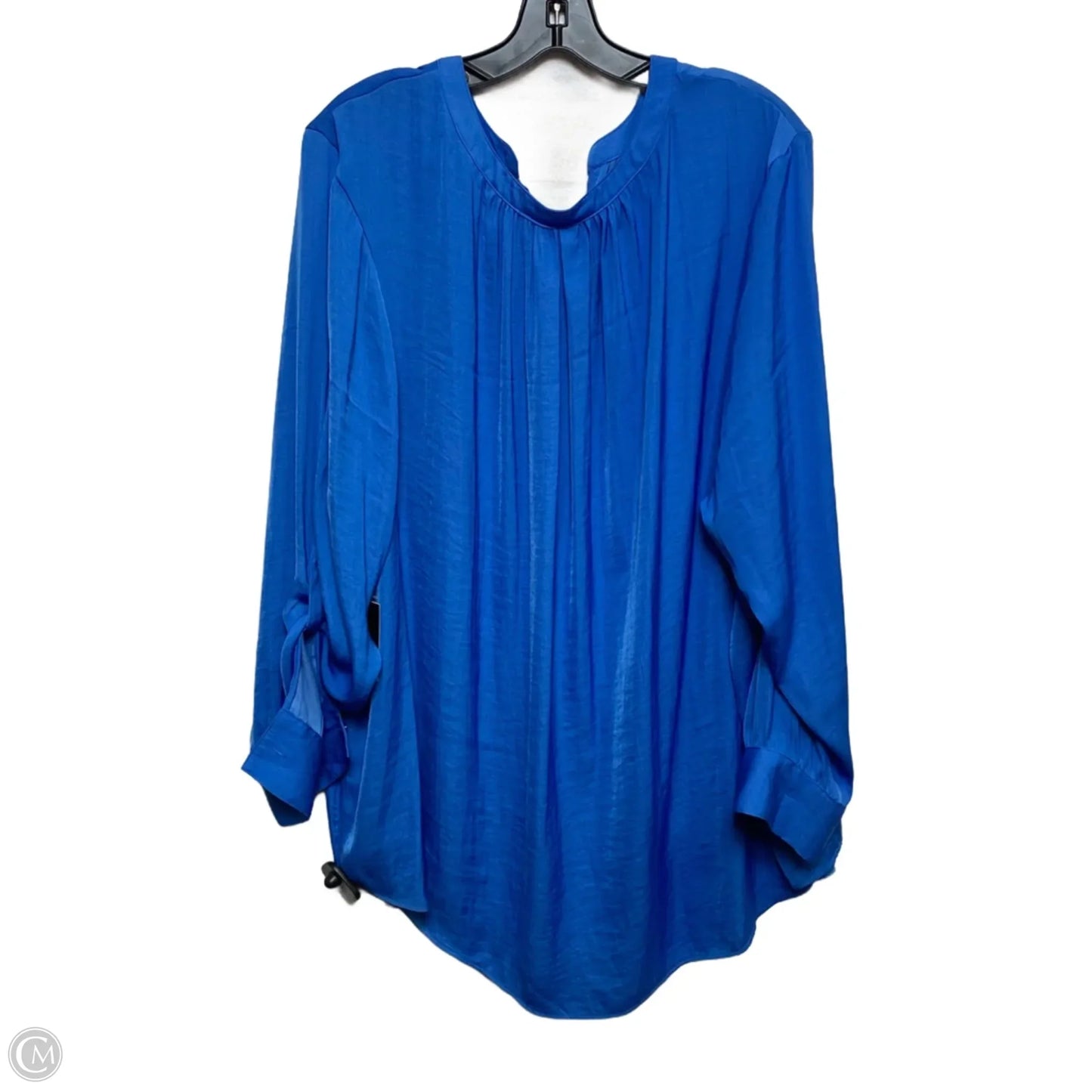 Blouse Long Sleeve By Simply Vera In Blue, Size: 3x