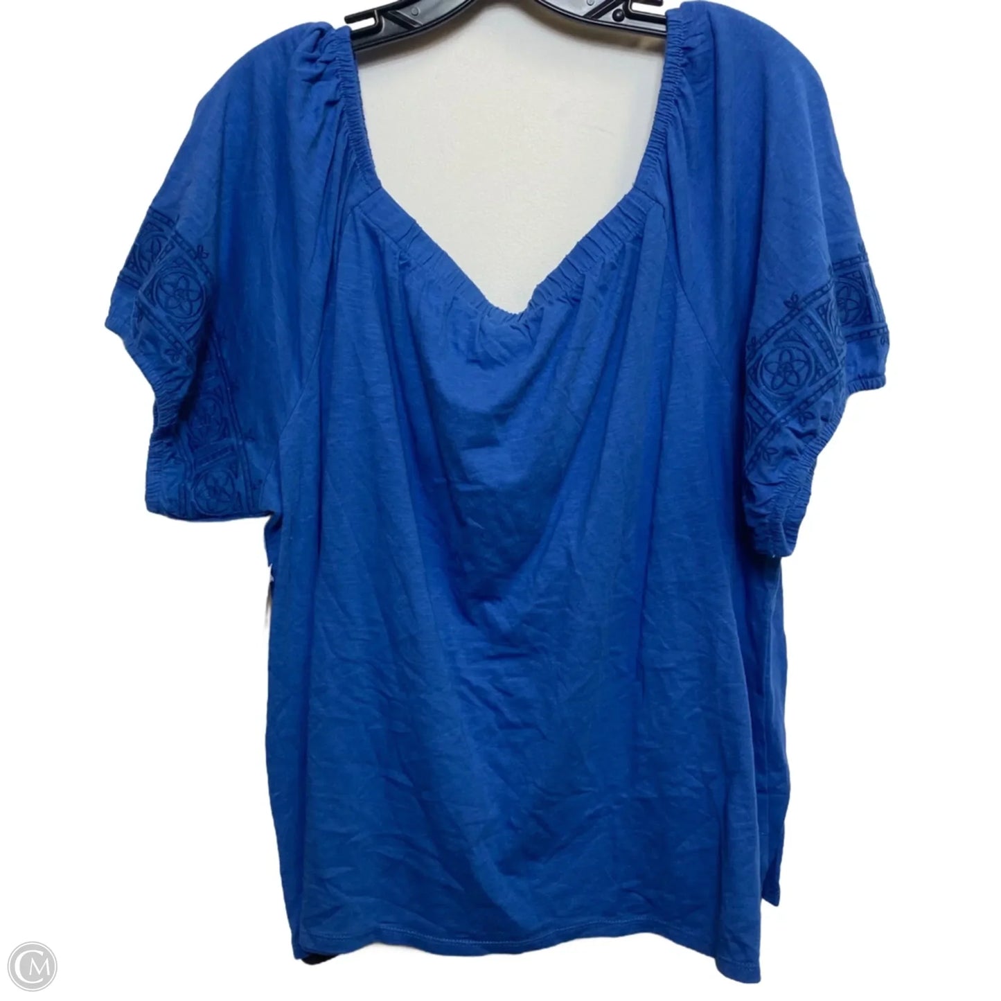 Top Short Sleeve By Mason & Belle In Blue, Size: 1x