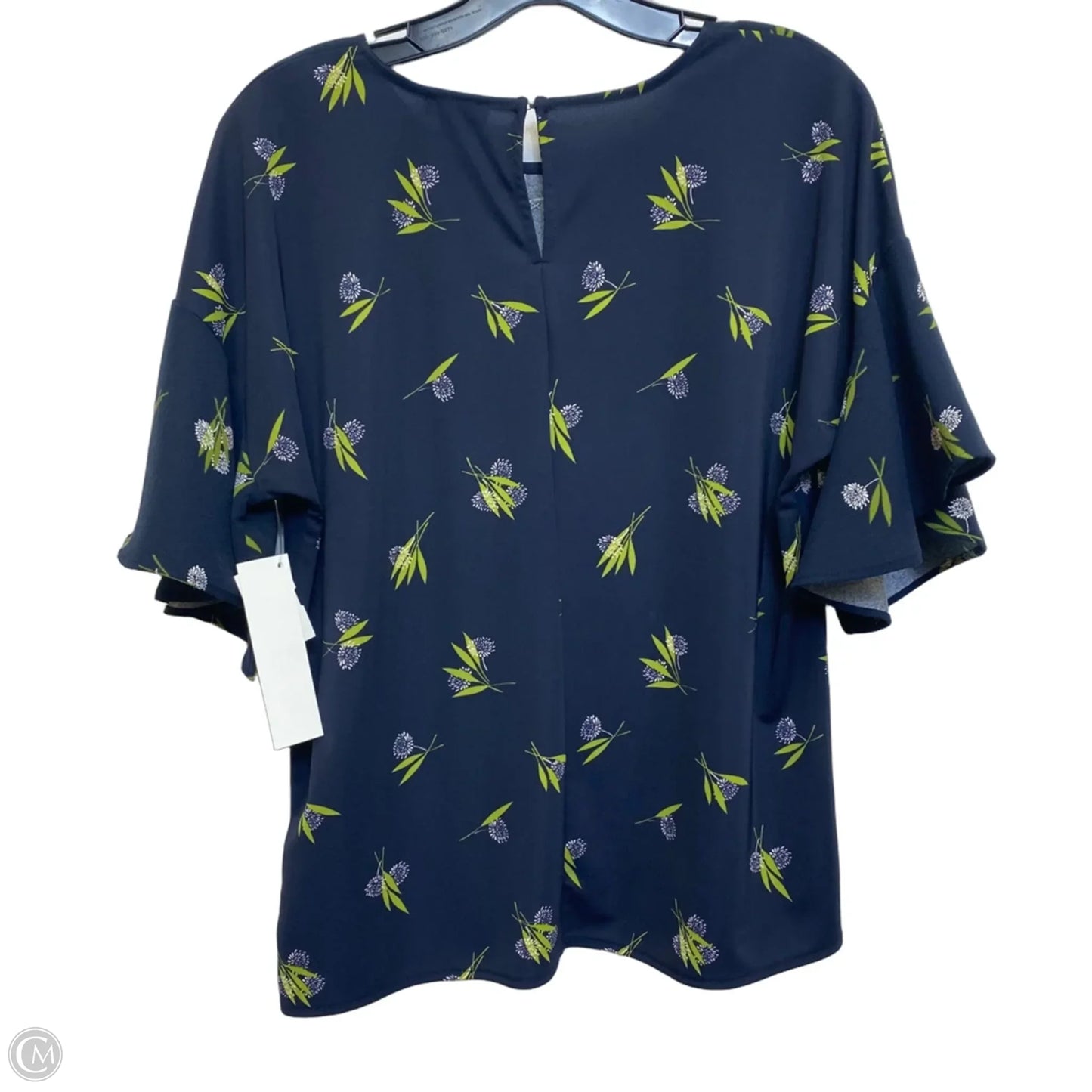 Top Short Sleeve By Ann Taylor In Navy, Size: Lp