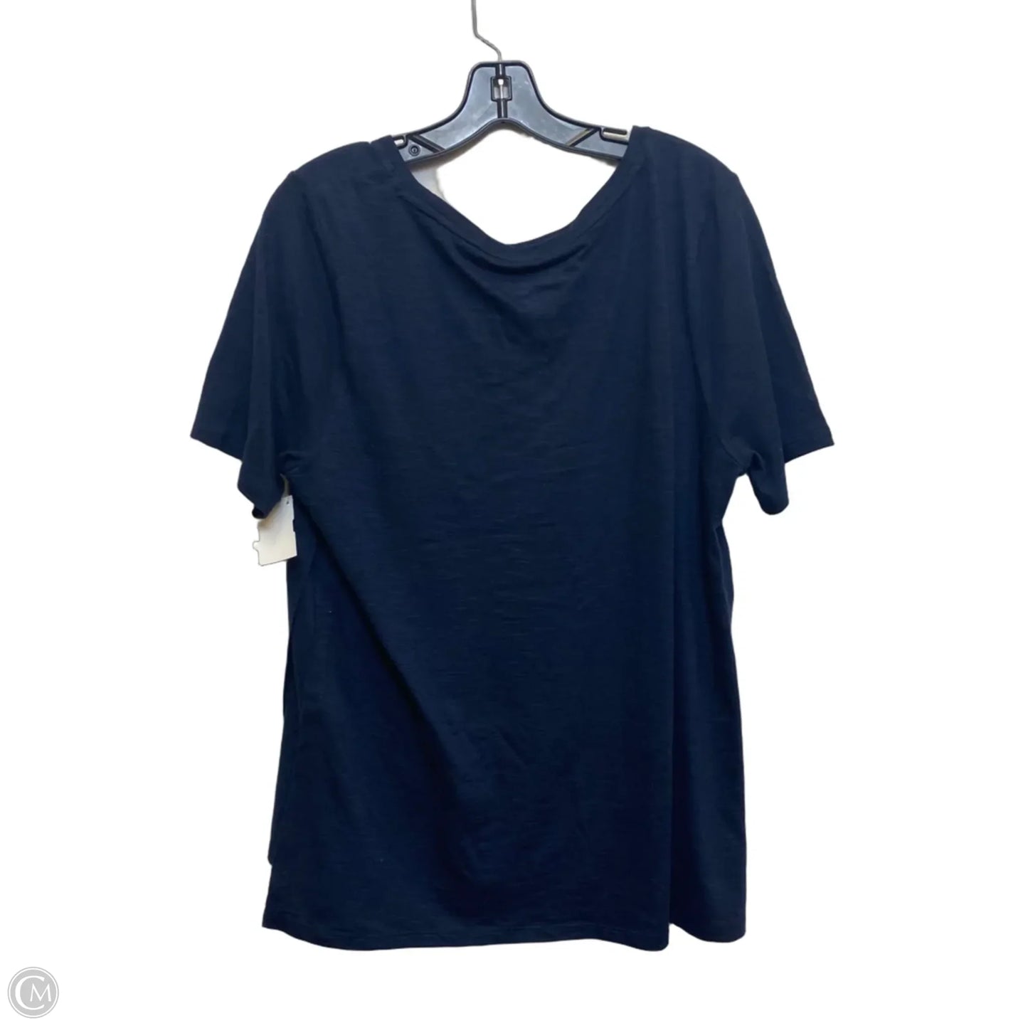 Top Short Sleeve Basic By Chicos In Navy, Size: L