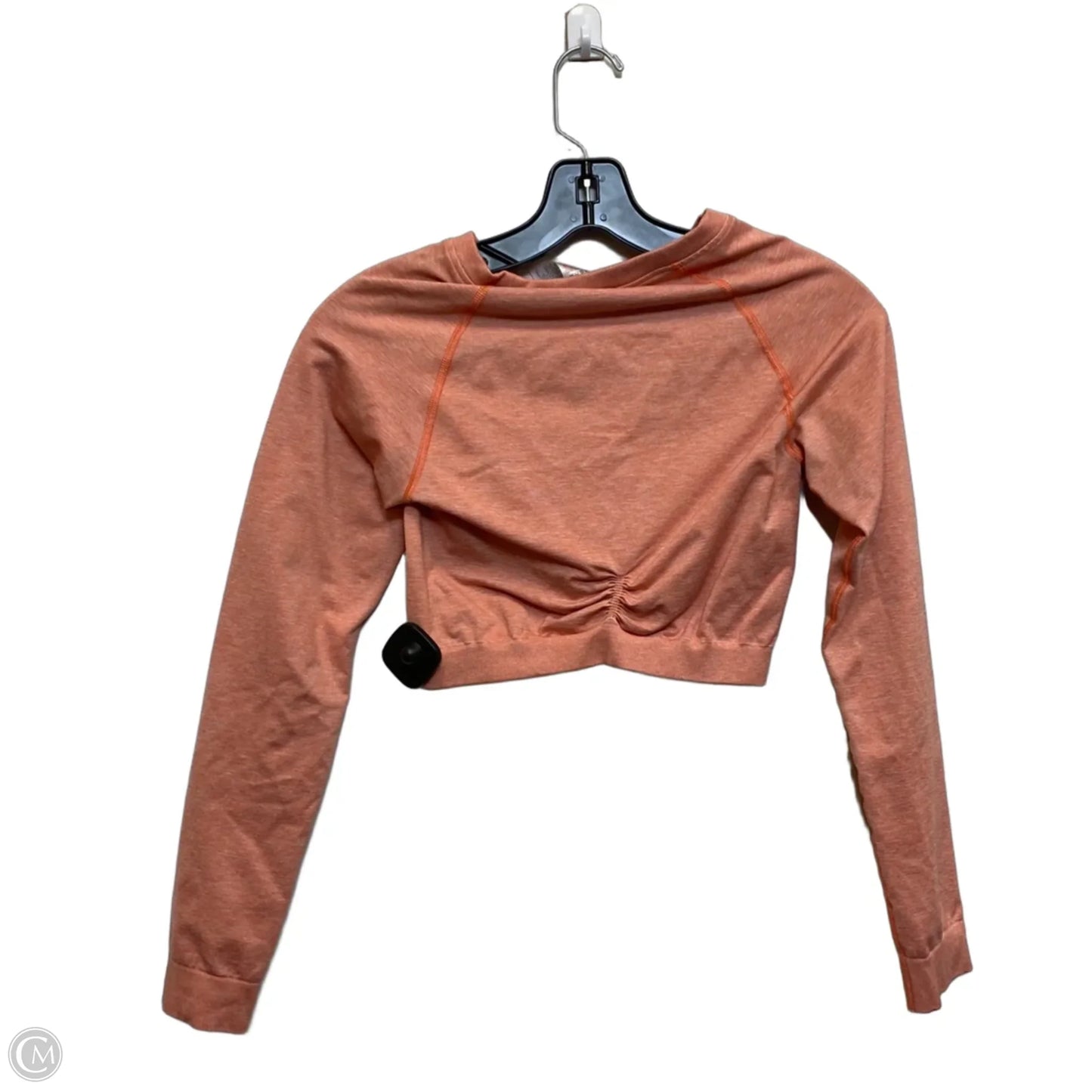 Athletic Top Long Sleeve Crewneck By Gym Shark In Orange, Size: S