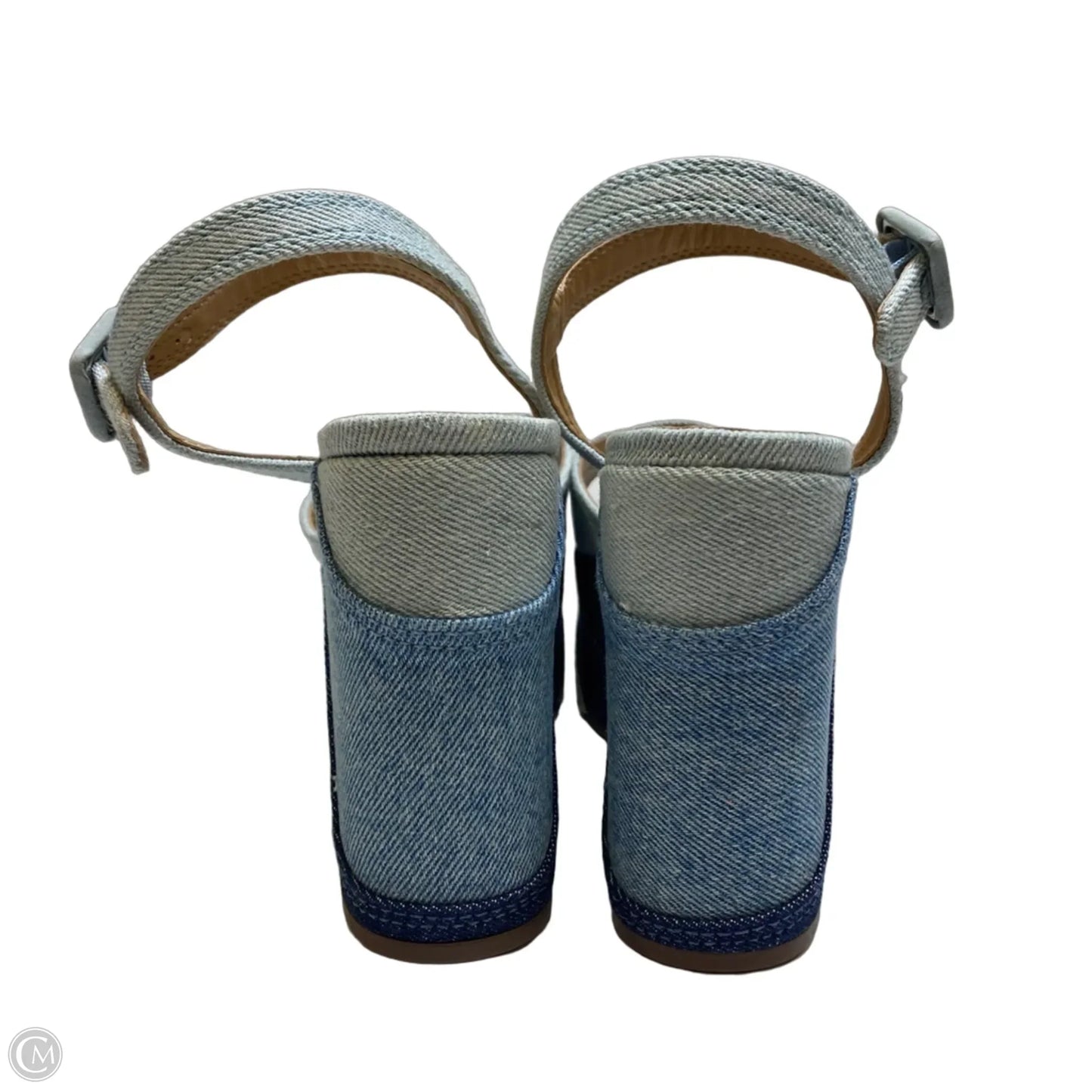 Sandals Heels Platform By Schutz In Blue Denim, Size: 6.5