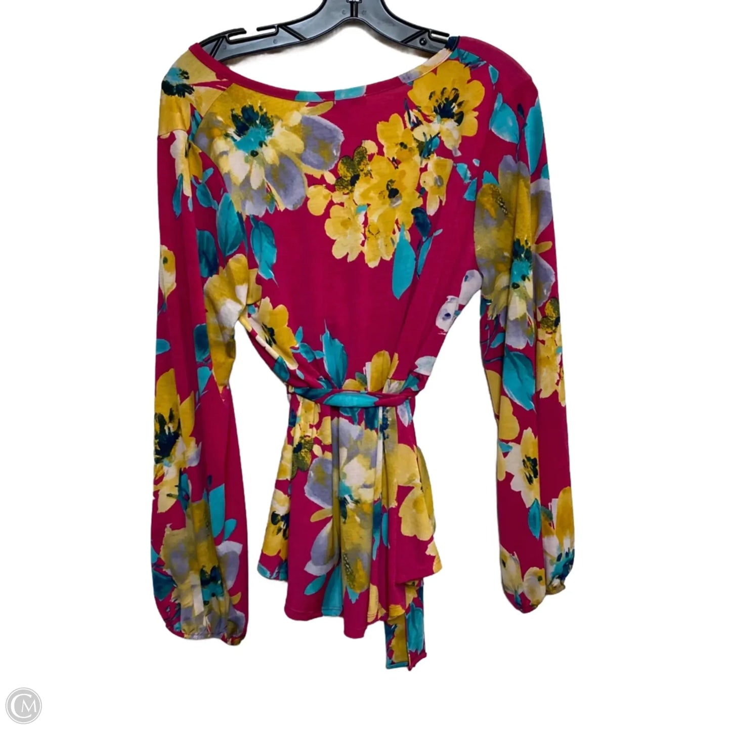 Top Long Sleeve By White Birch In Blue & Pink, Size: L