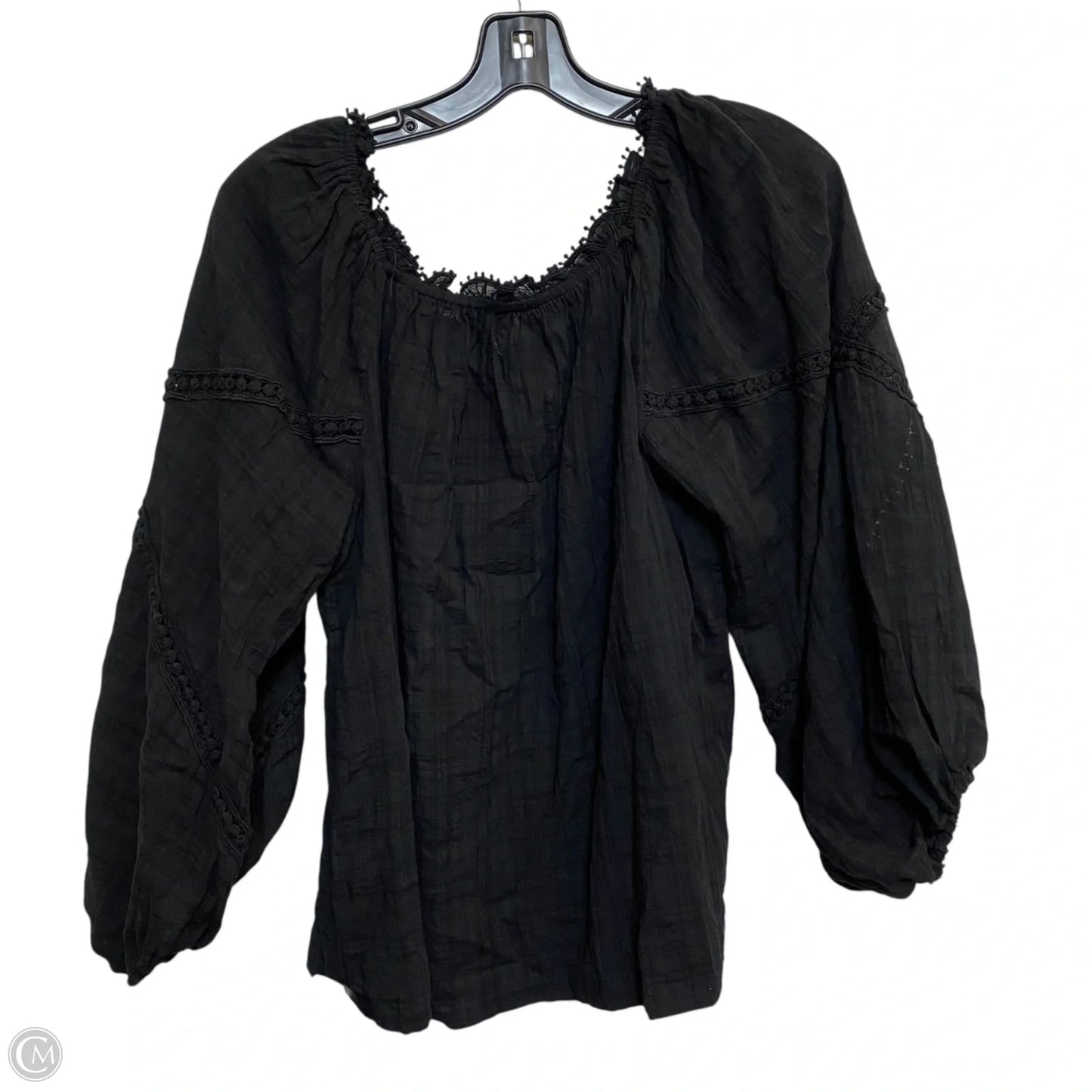 Top Long Sleeve By Max Studio In Black, Size: M
