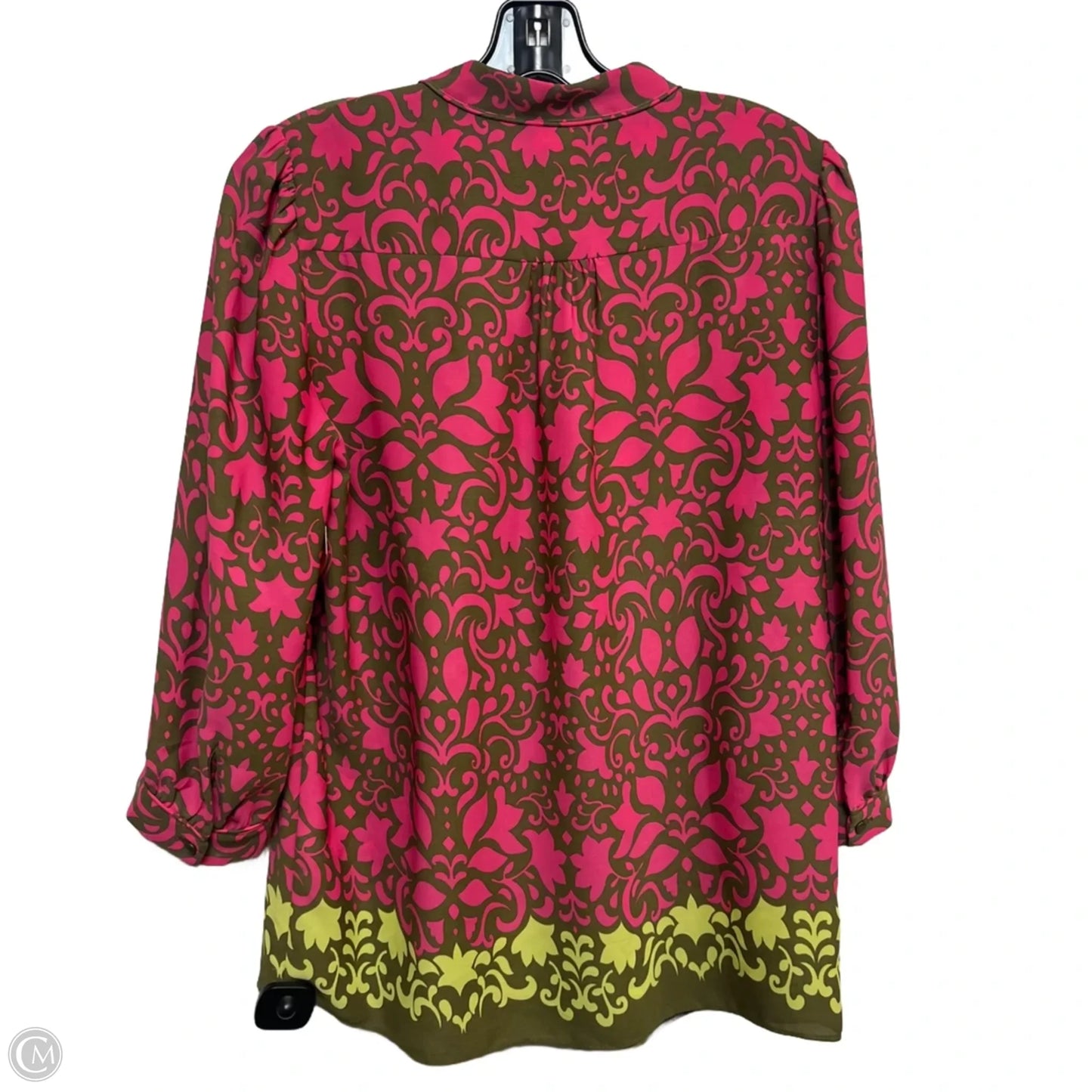 Top 3/4 Sleeve By Banana Republic In Green & Pink, Size: S