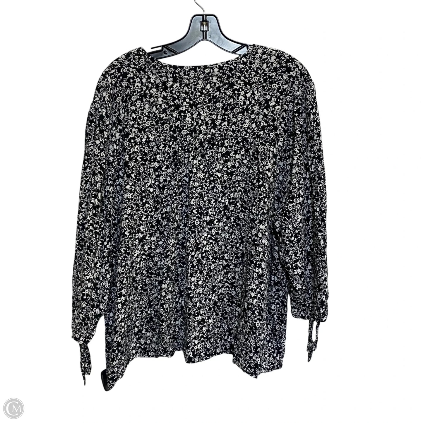 Top 3/4 Sleeve By Jones New York In Black & White, Size: 3x