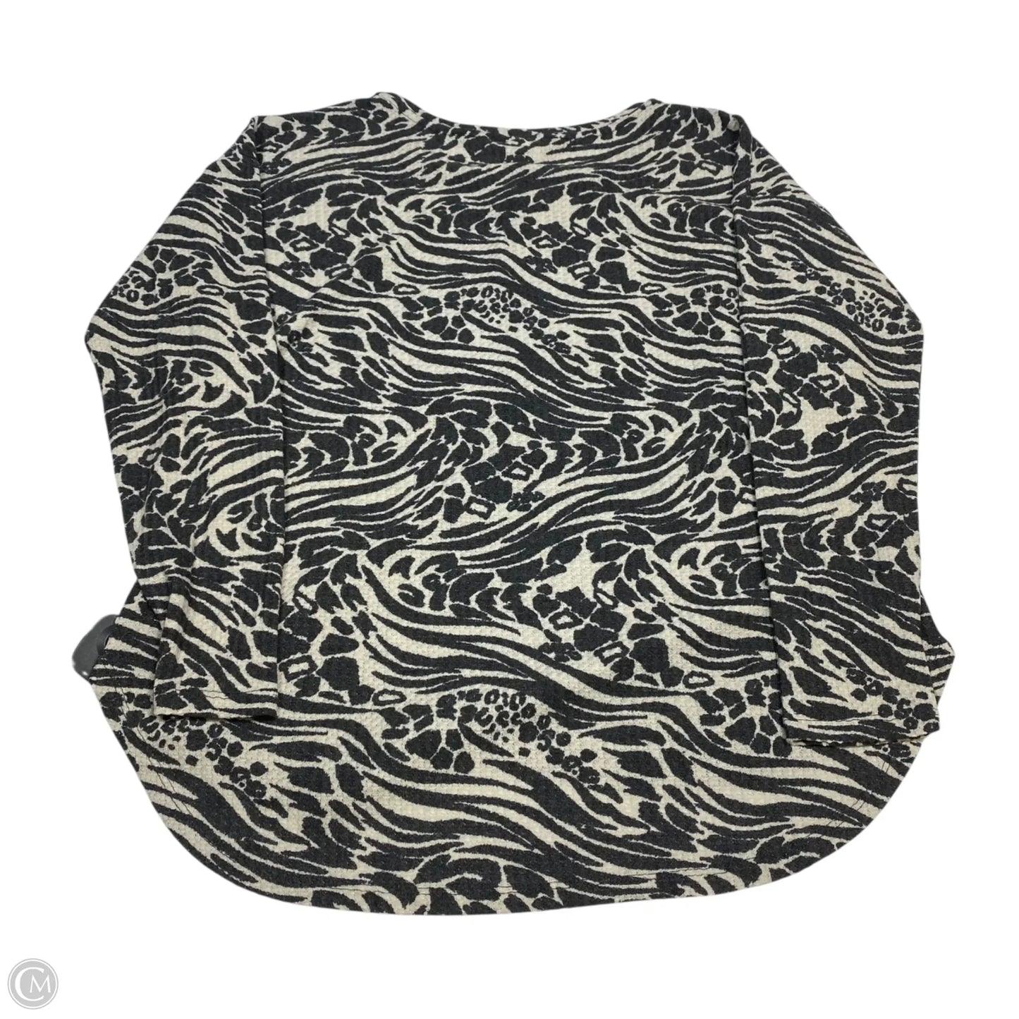 Top Long Sleeve By New Directions In Cream & Grey, Size: Xl