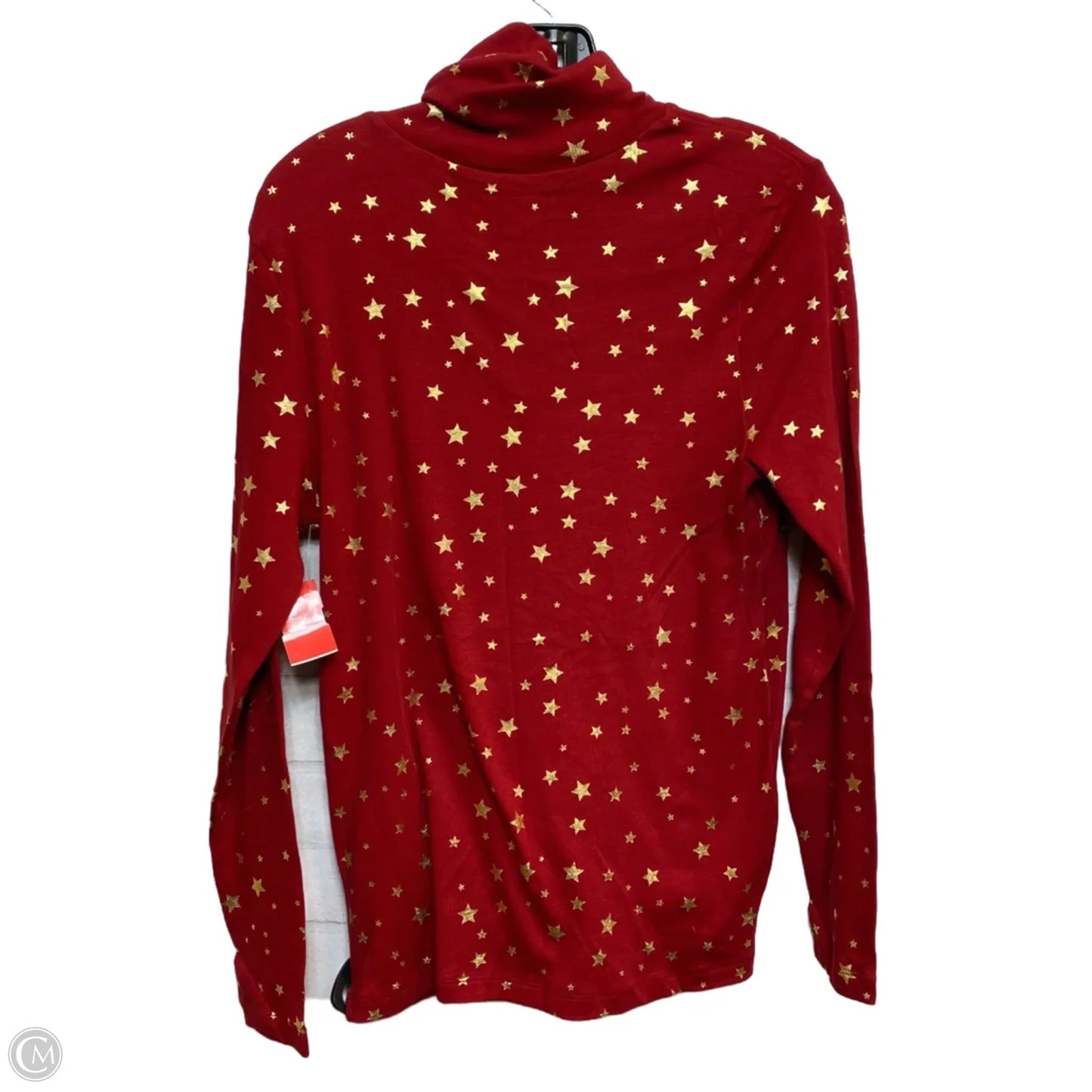 Top Long Sleeve Basic By Time And Tru In Red, Size: M