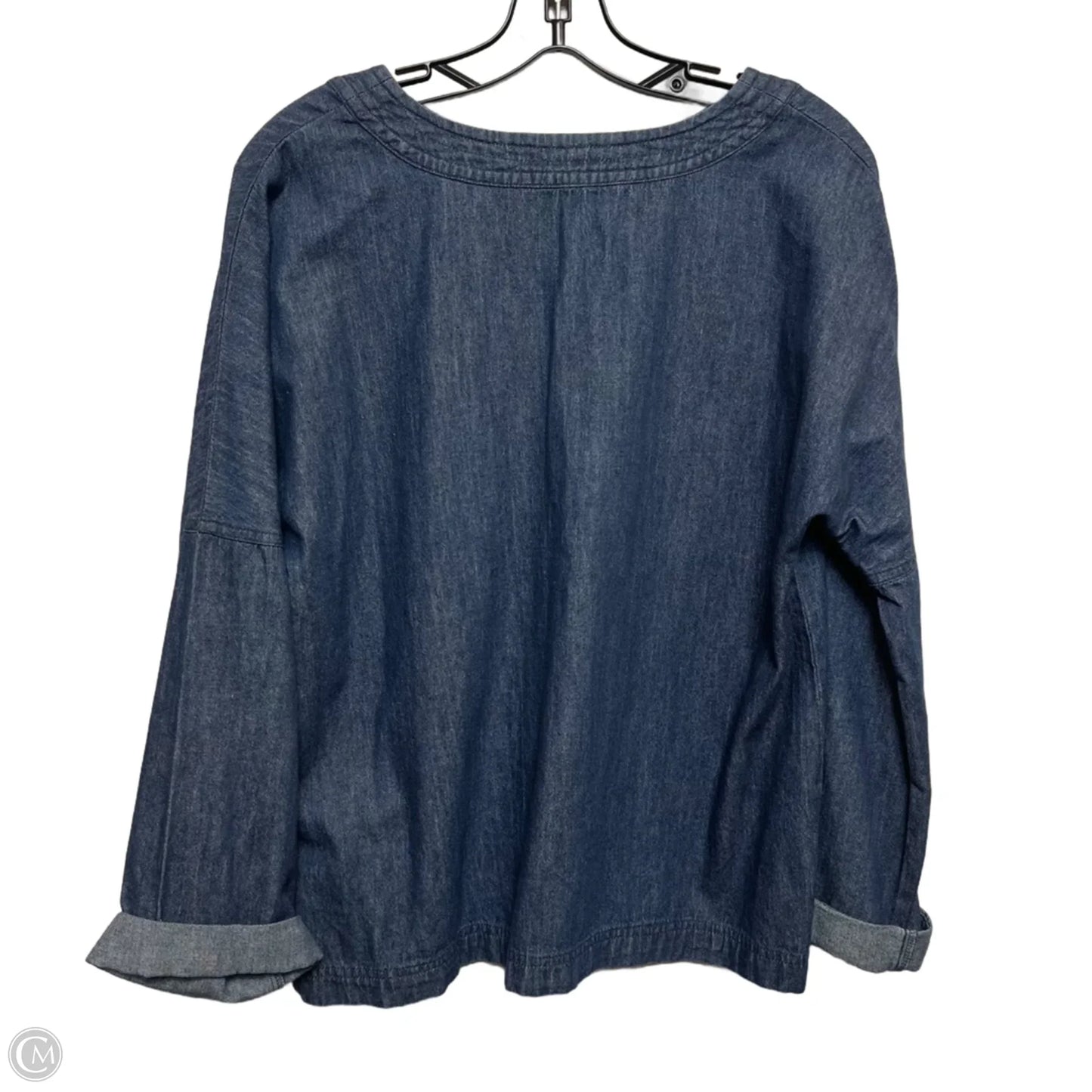 Top Long Sleeve By Universal Thread In Blue Denim, Size: M