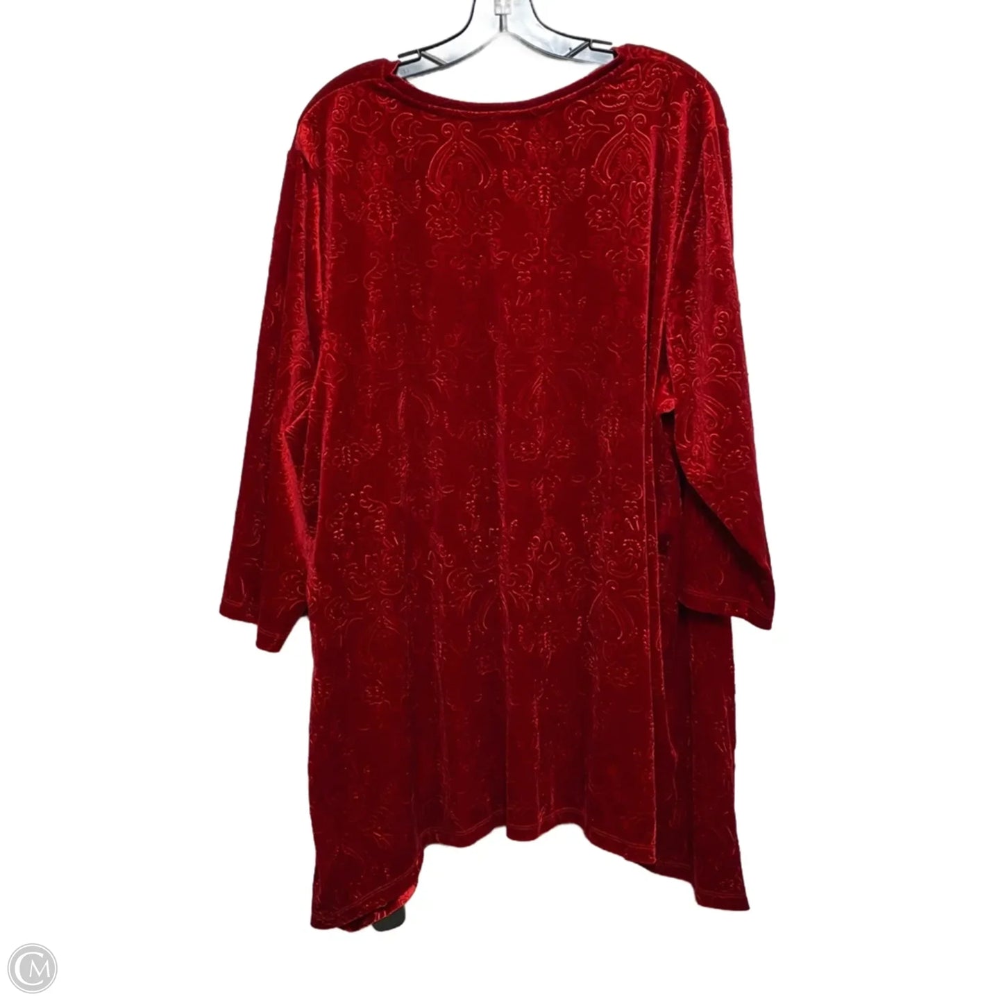 Top 3/4 Sleeve By Catherines In Red, Size: 3x