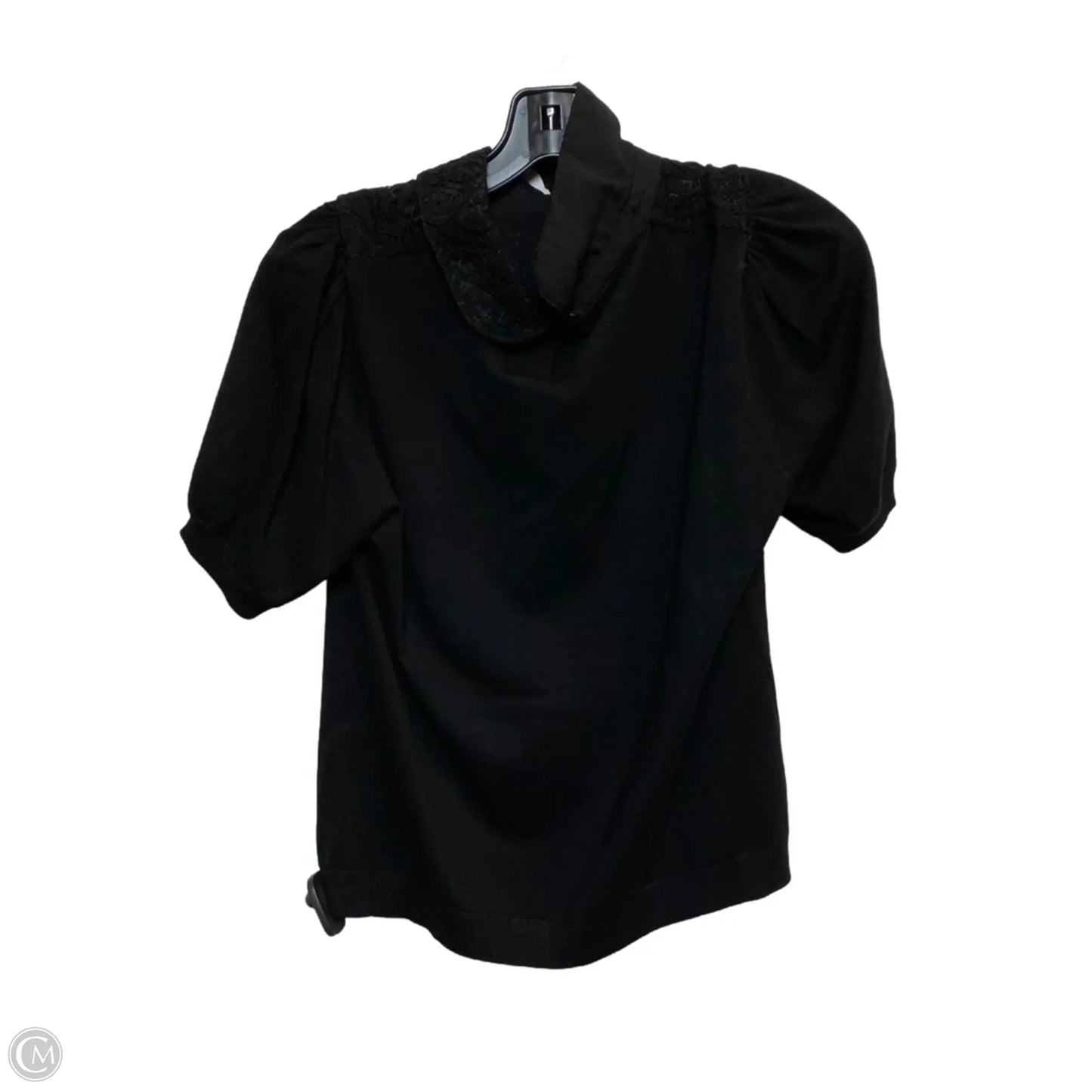 Top Short Sleeve By Adrianna Papell In Black, Size: S