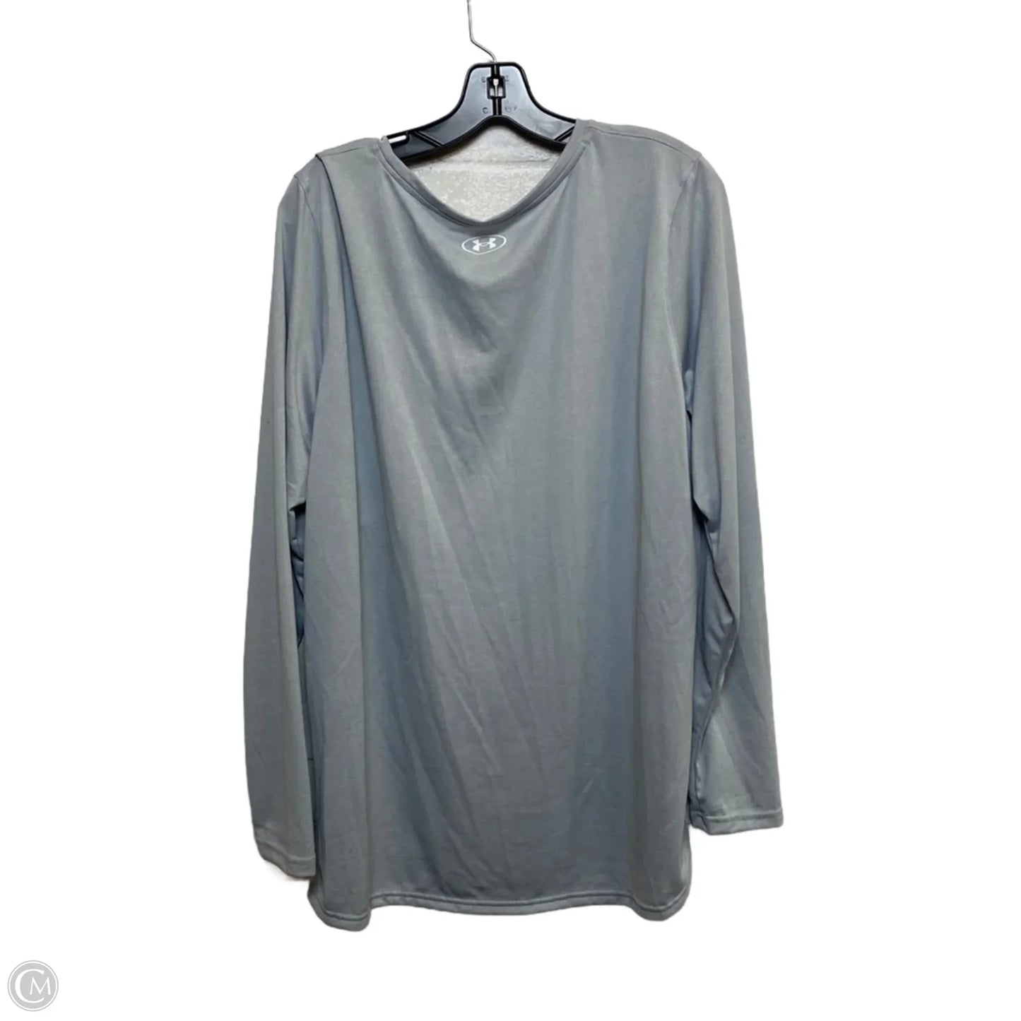 Athletic Top Long Sleeve Crewneck By Under Armour In Grey, Size: 2x