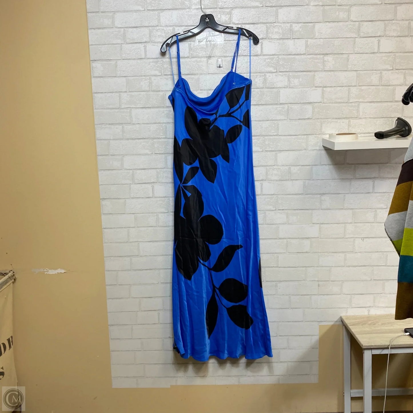 Dress Party Midi By Anthropologie In Black & Blue, Size: Xl