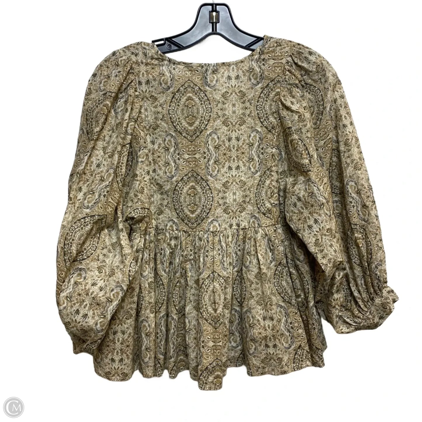 Top Long Sleeve By Banana Republic In Green & Tan, Size: Xsp