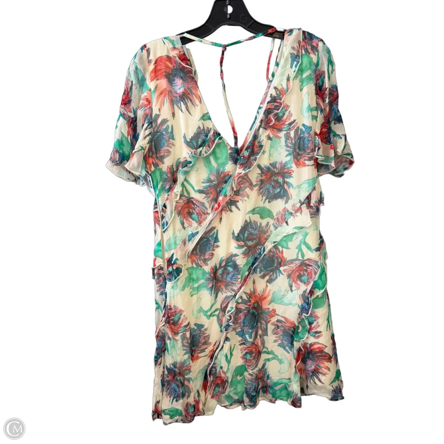 Dress Casual Short By Anthropologie In Cream & Green, Size: S