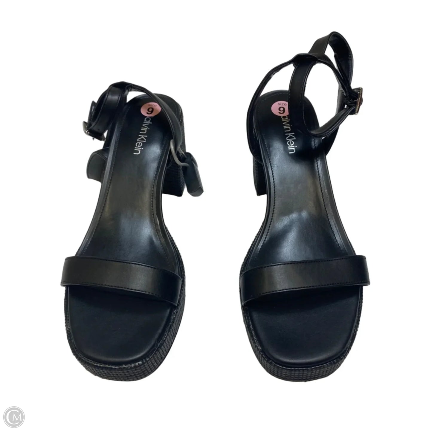 Sandals Heels Block By Calvin Klein In Black, Size: 9