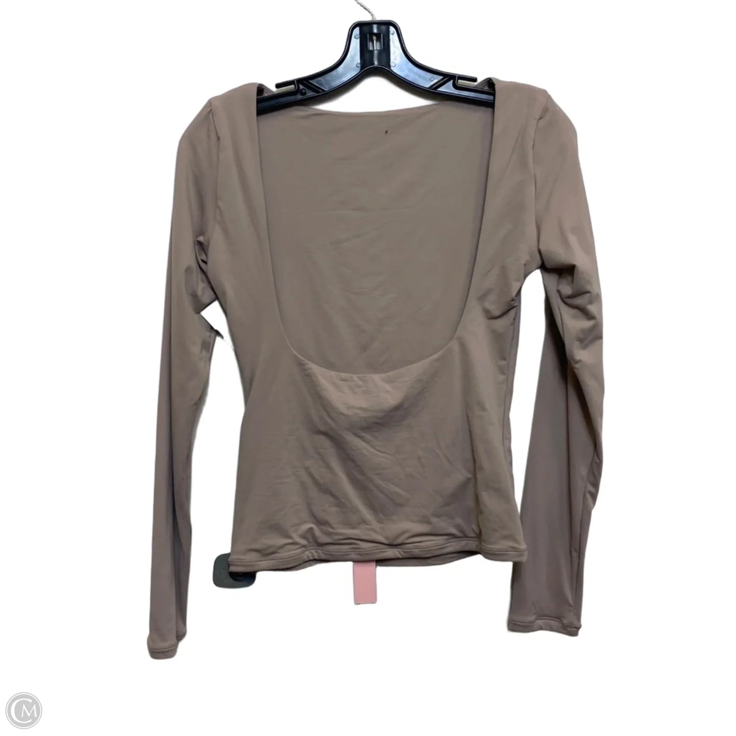 Athletic Top Long Sleeve Crewneck By Quinsen In Brown, Size: M