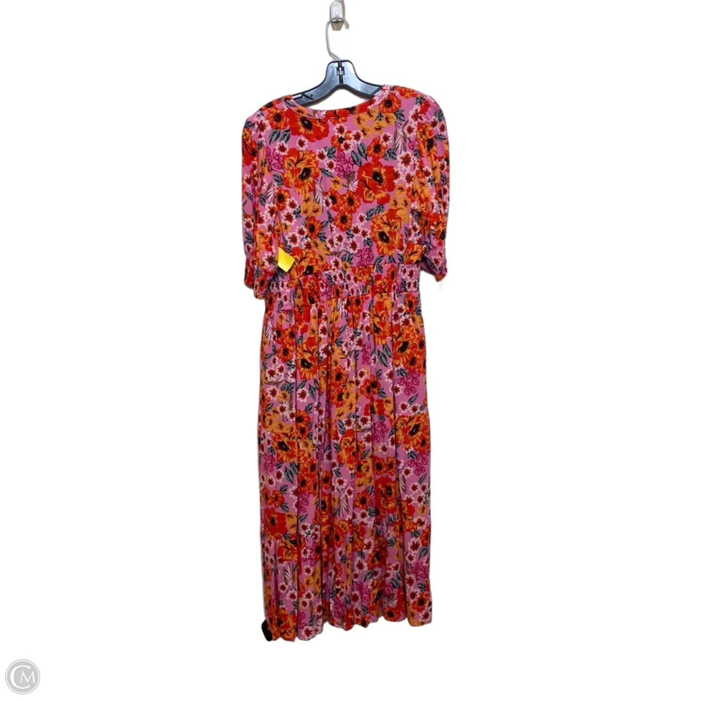 Dress Casual Midi By Piper & Scoot In Orange & Pink, Size: M