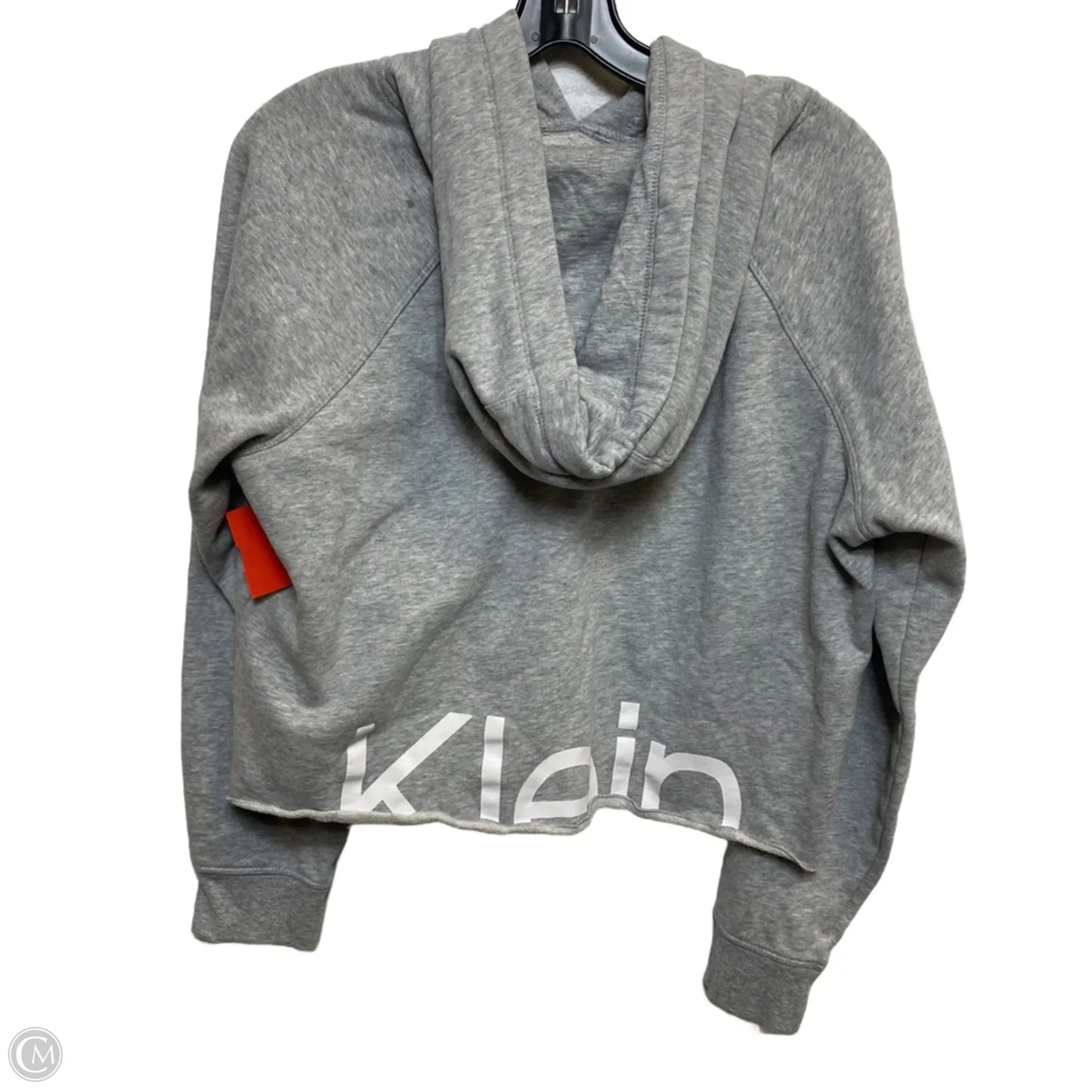 Sweatshirt Hoodie By Calvin Klein In Grey, Size: L