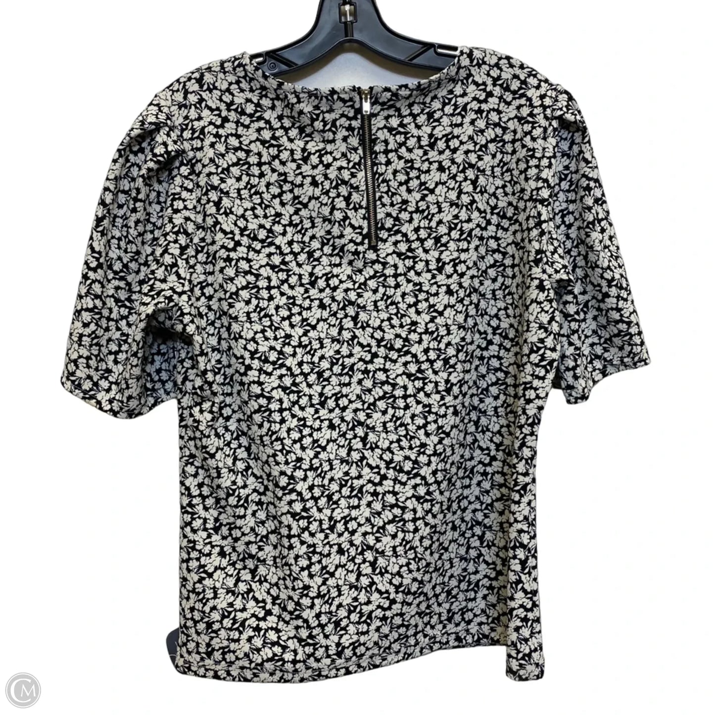 Top Short Sleeve By Melloday In Black & Cream, Size: L