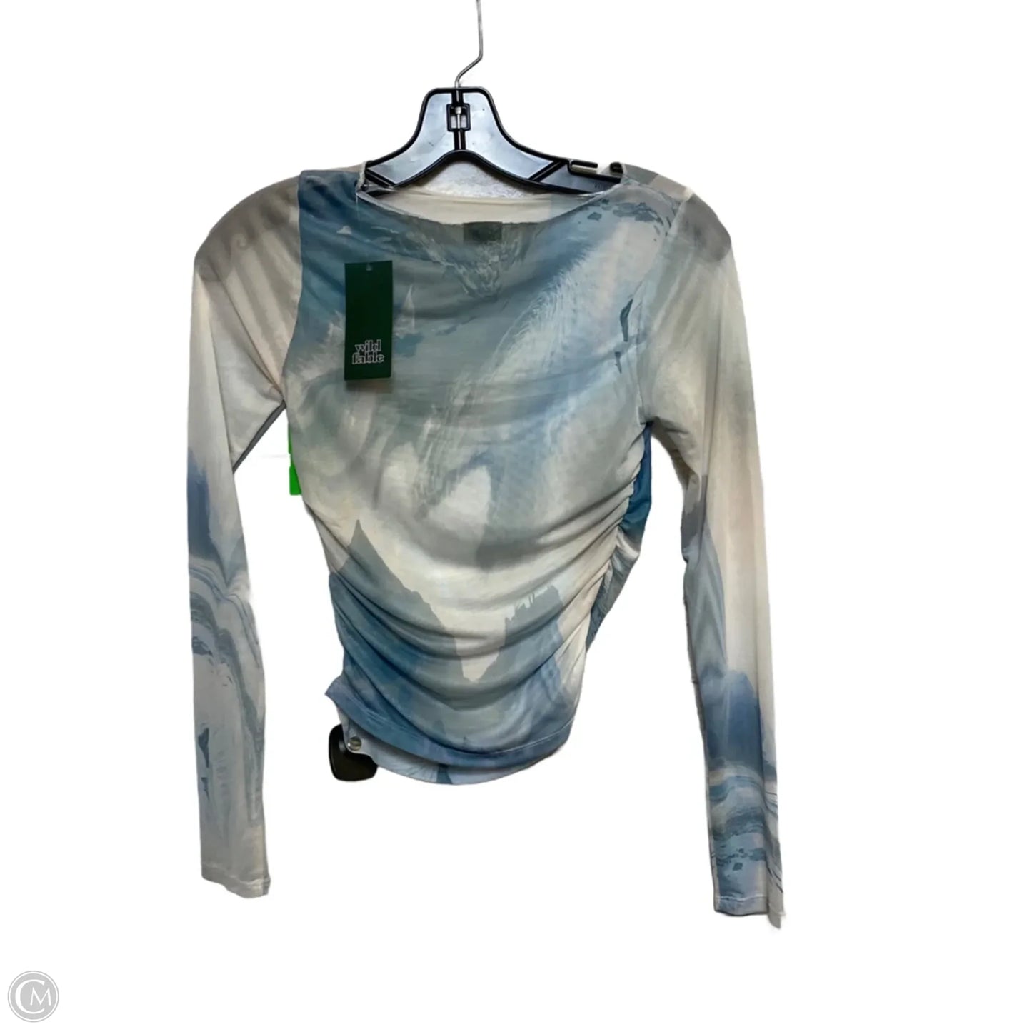Top Long Sleeve By Wild Fable In Blue & Cream, Size: Xxs