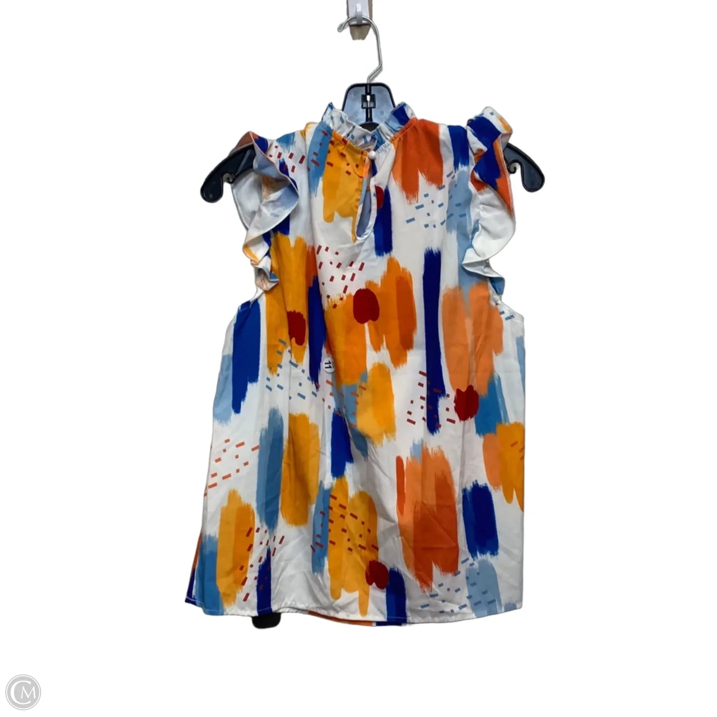Top Sleeveless By Shein In Blue & Orange, Size: L