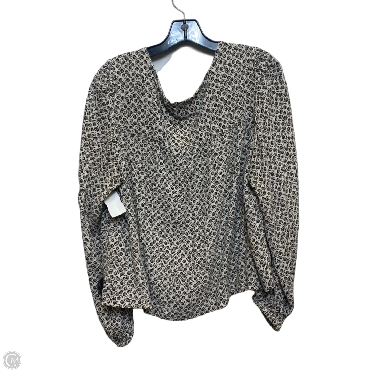 Top Long Sleeve By Gap In Brown & Cream, Size: Xl