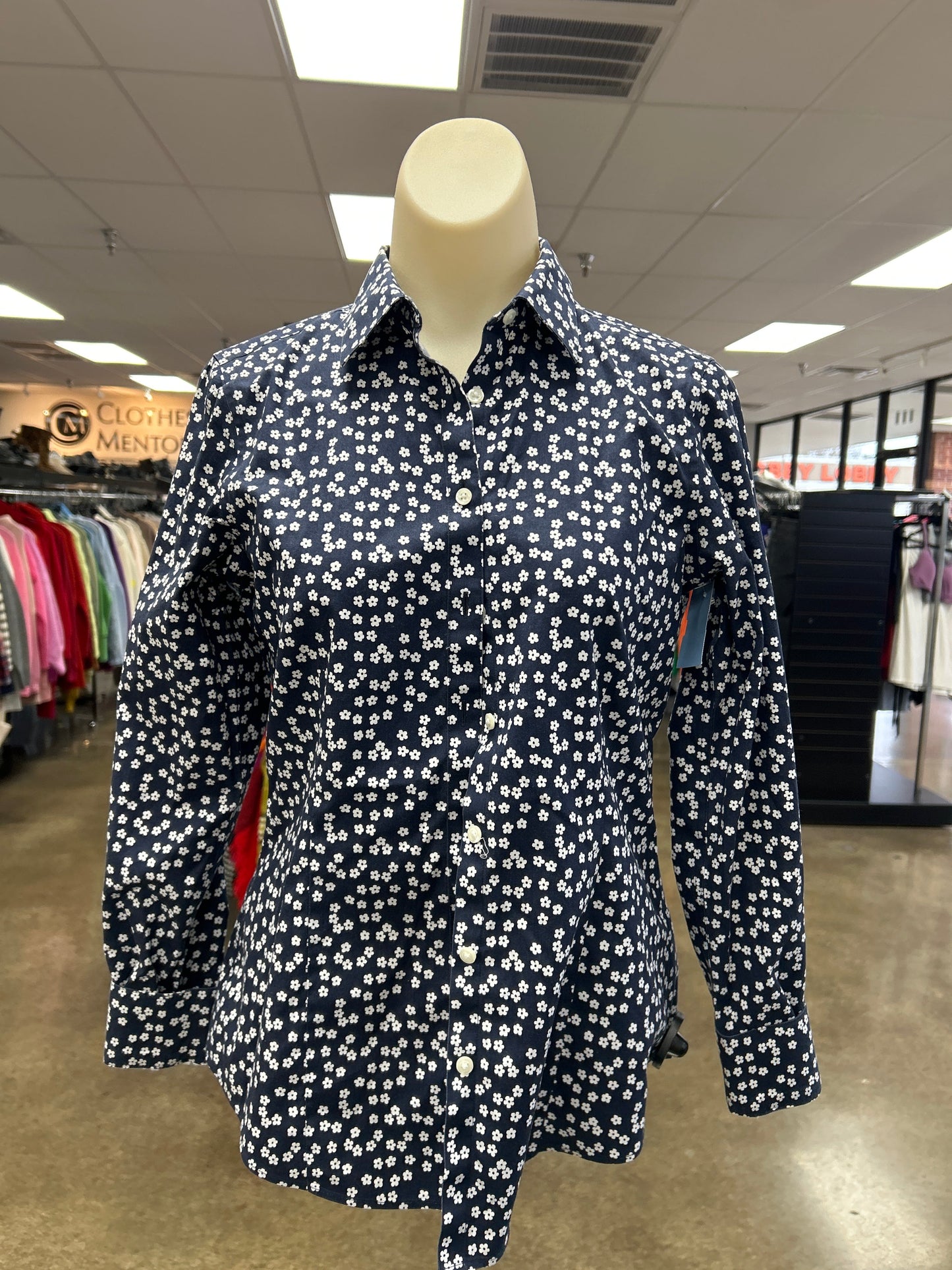 Top Ls By Brooks Brothers In Blue & White, Size:2