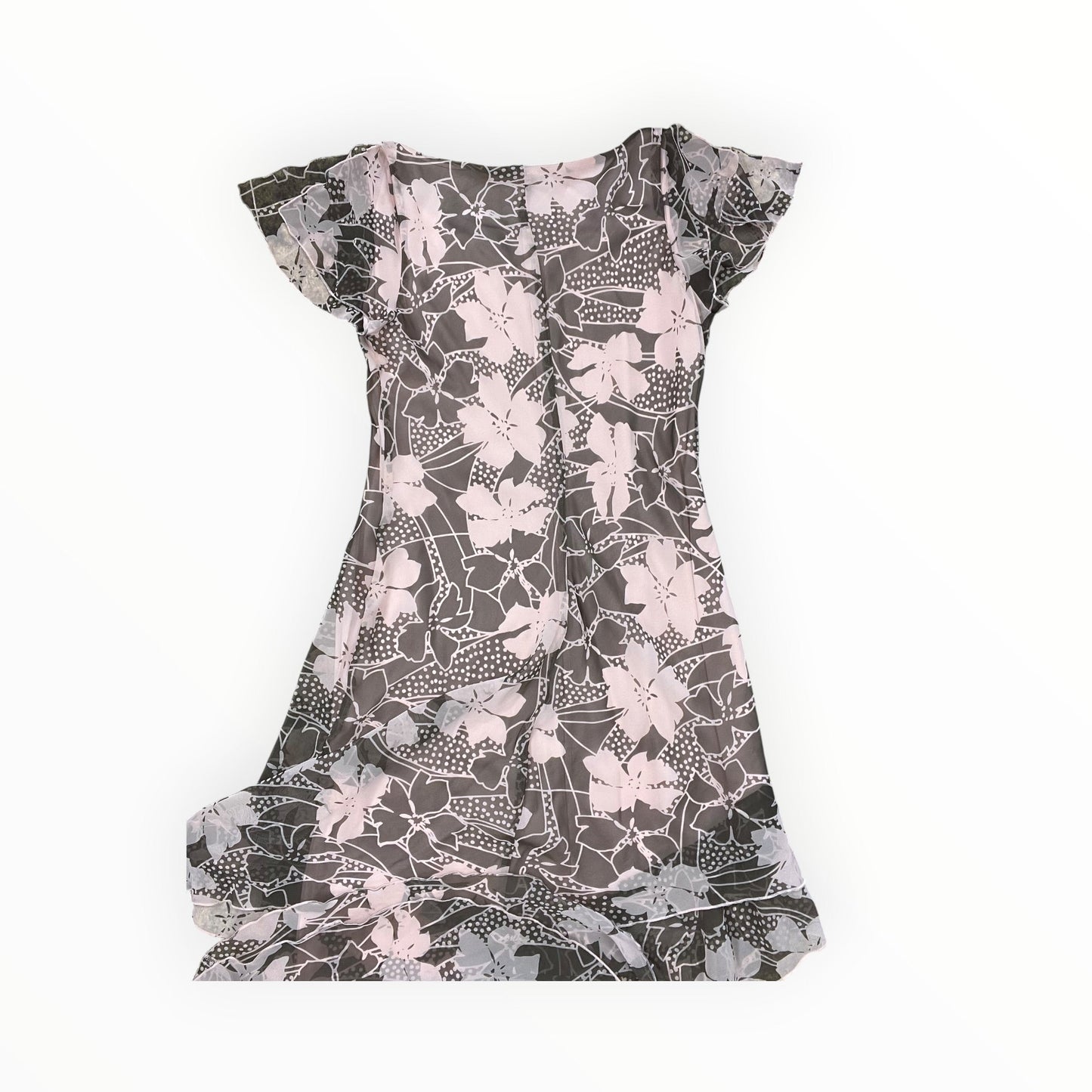 Dress Casual Midi By Clothes Mentor In Pink & Tan, Size:L