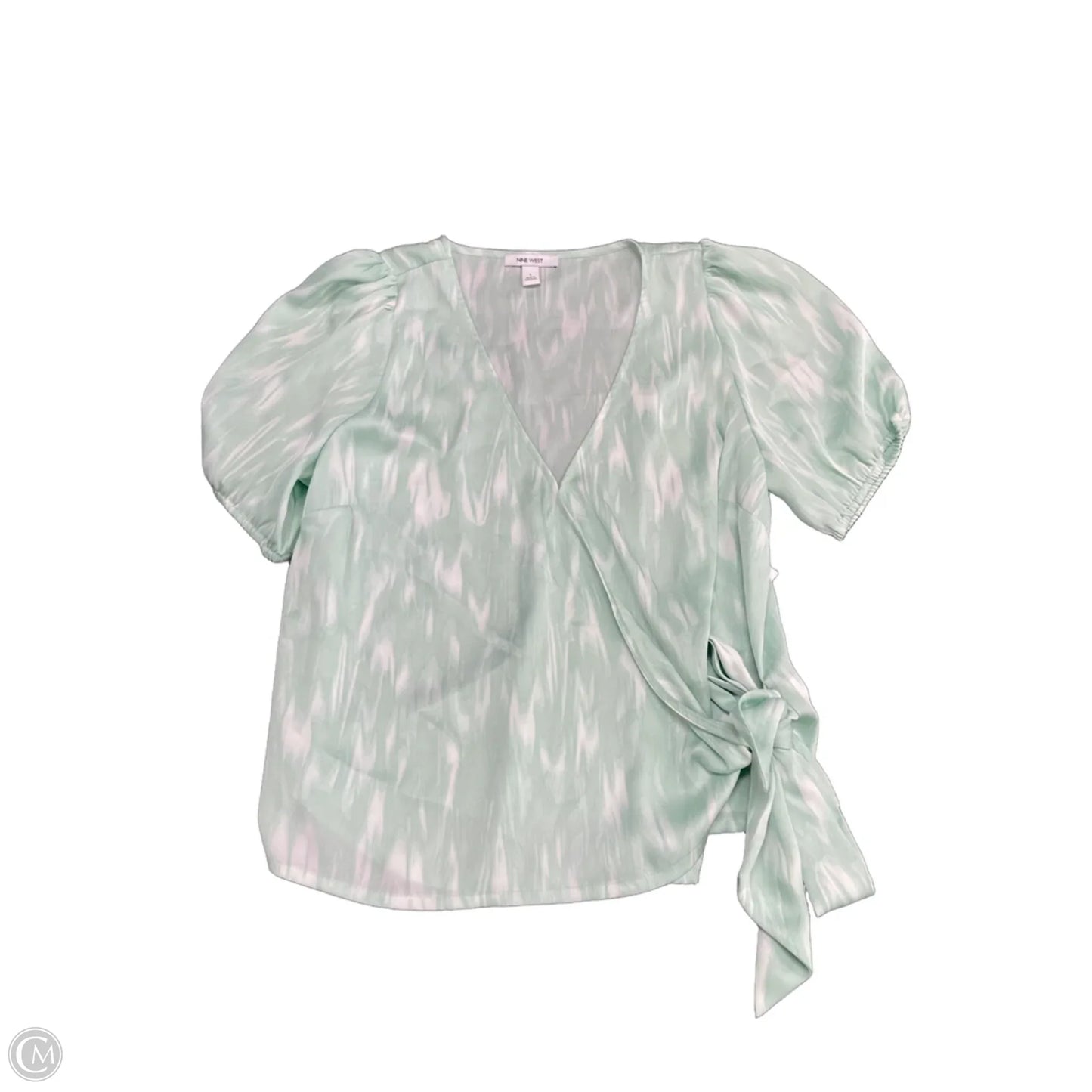 Top Short Sleeve By Nine West In Aqua, Size: L