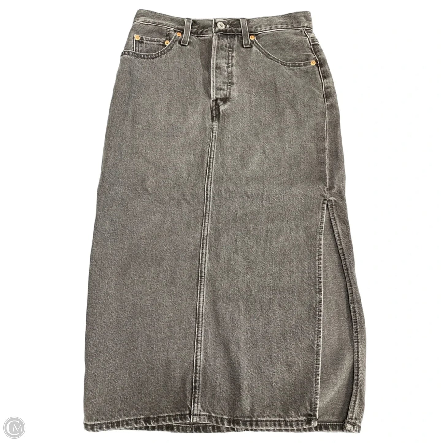 Skirt Midi By Levis In Black Denim, Size: 24