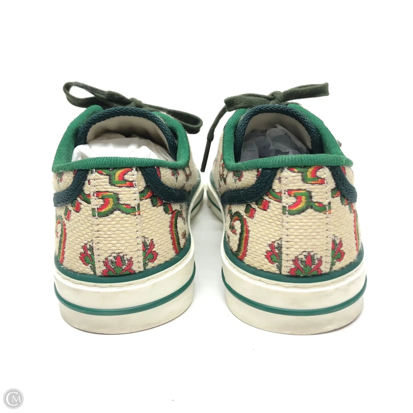 Shoes Luxury Designer By Gucci In Green & Red, Size: 6.5