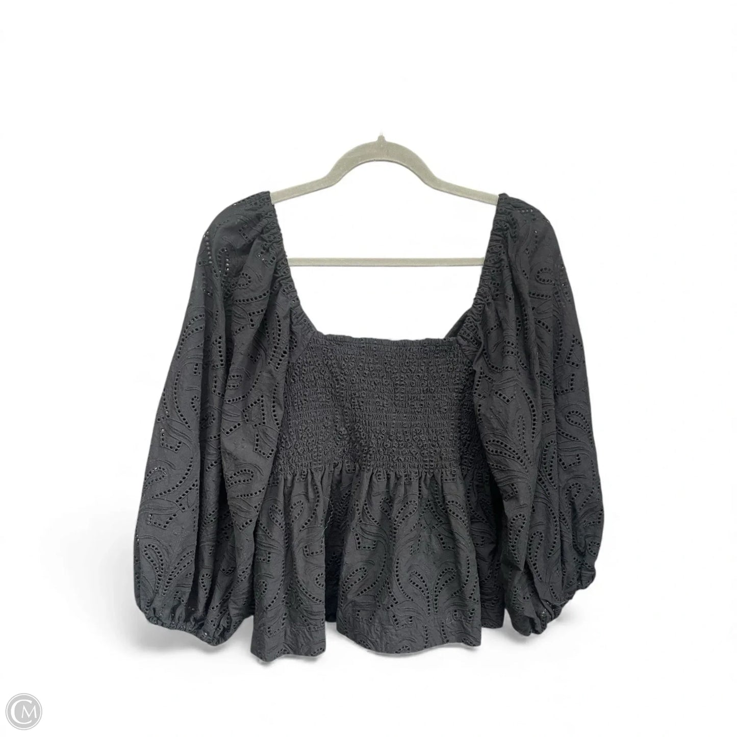 Top 3/4 Sleeve By Banana Republic In Black, Size: L
