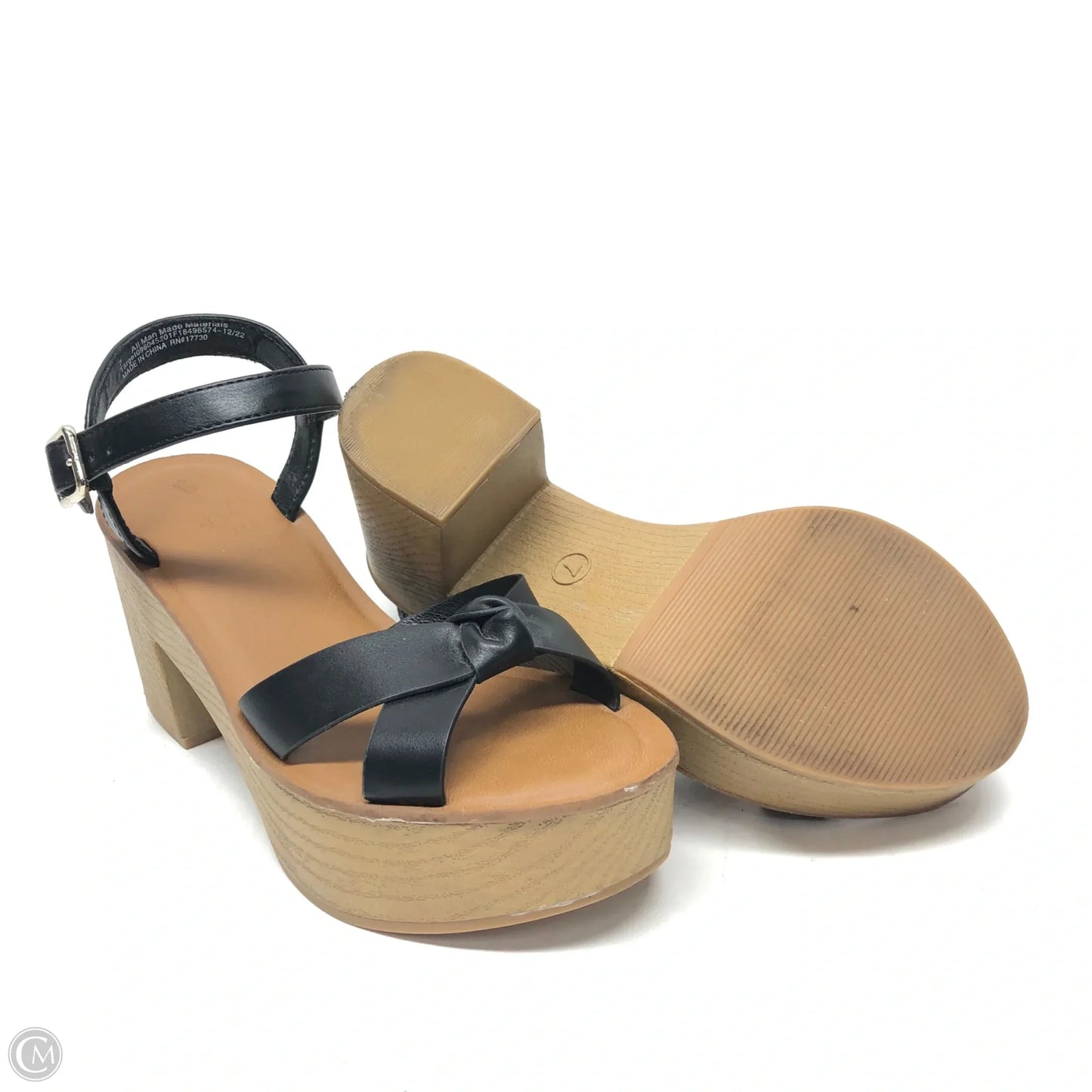 Sandals Heels Platform By Universal Thread In Black, Size: 7