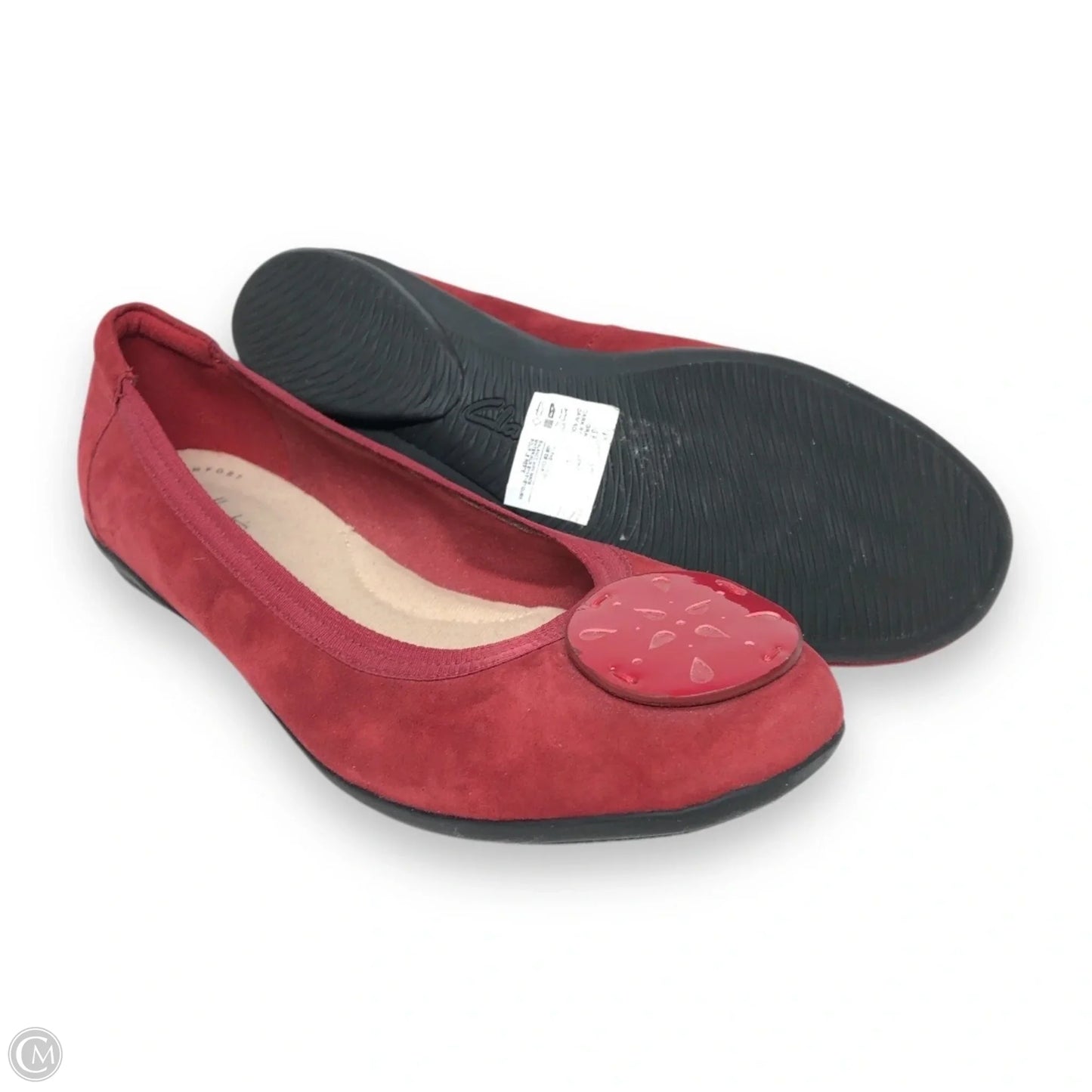 Shoes Flats By Clarks In Red, Size: 7