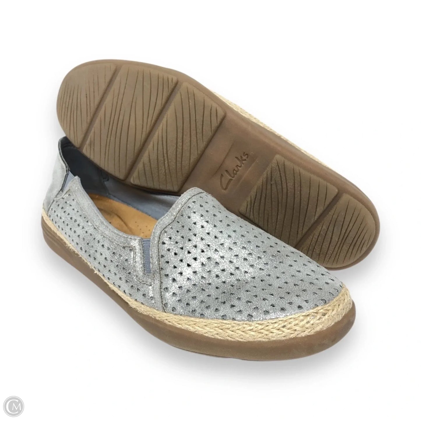 Shoes Flats By Clarks In Grey, Size: 9.5