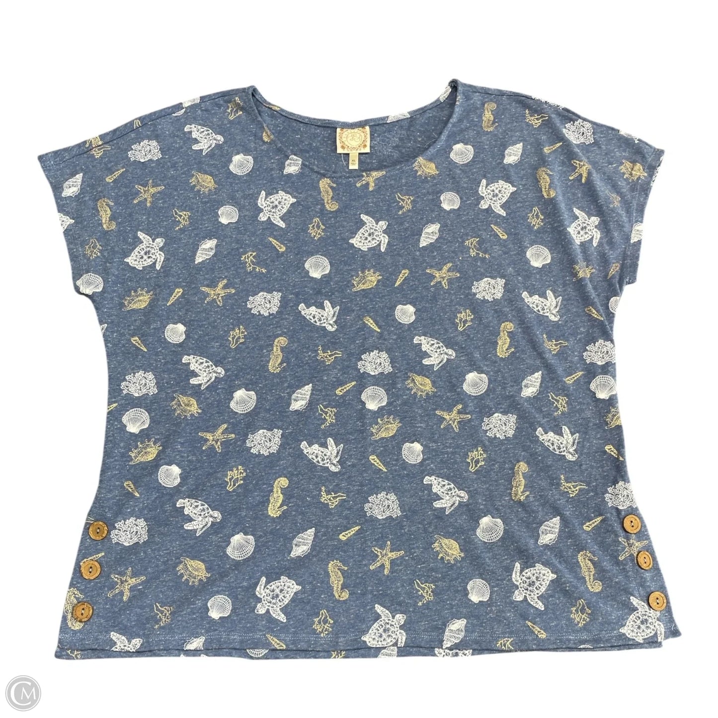 Top Short Sleeve Basic By Clothes Mentor In Blue, Size: Xl