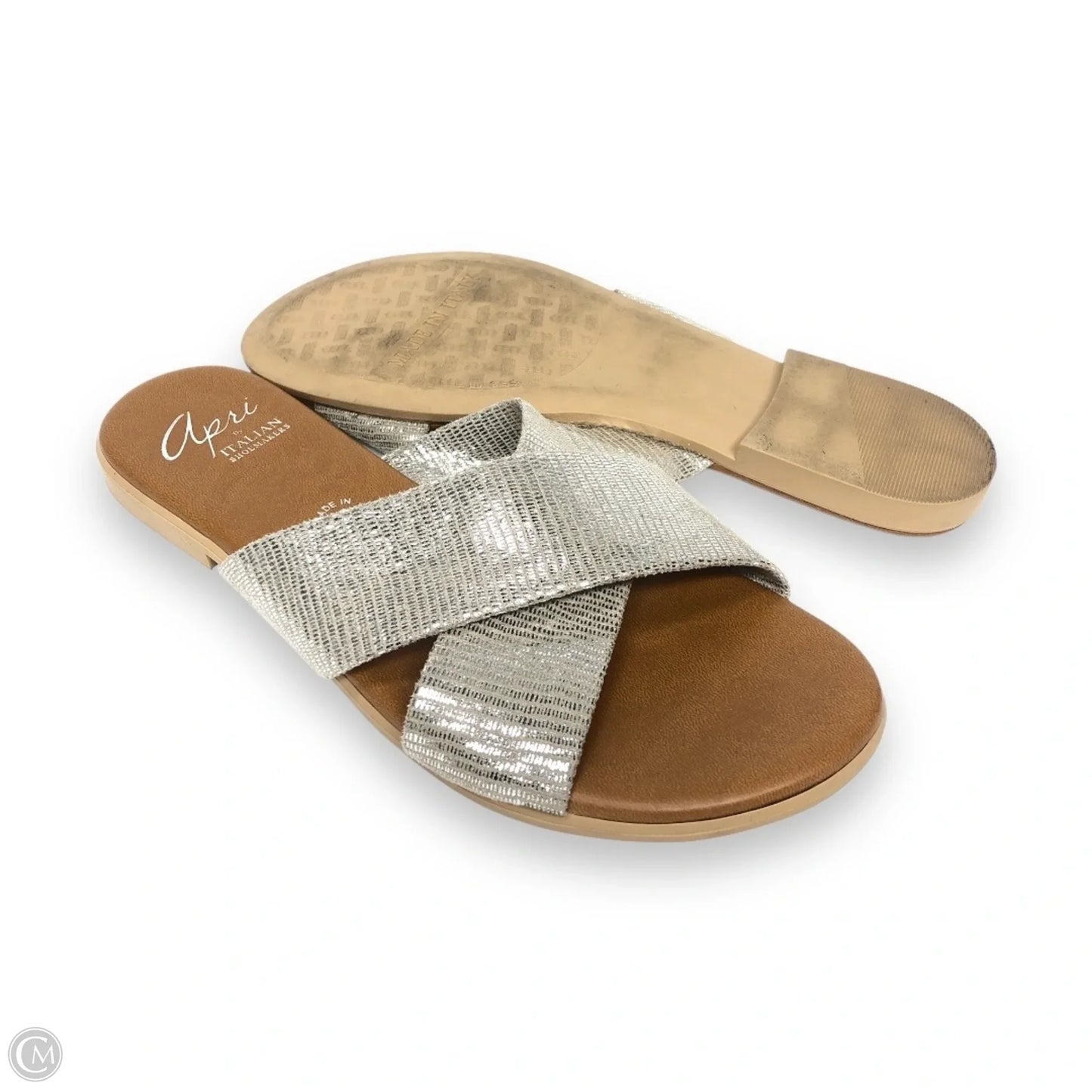 Sandals Flats By Italian Shoemakers In Gold, Size: 7.5