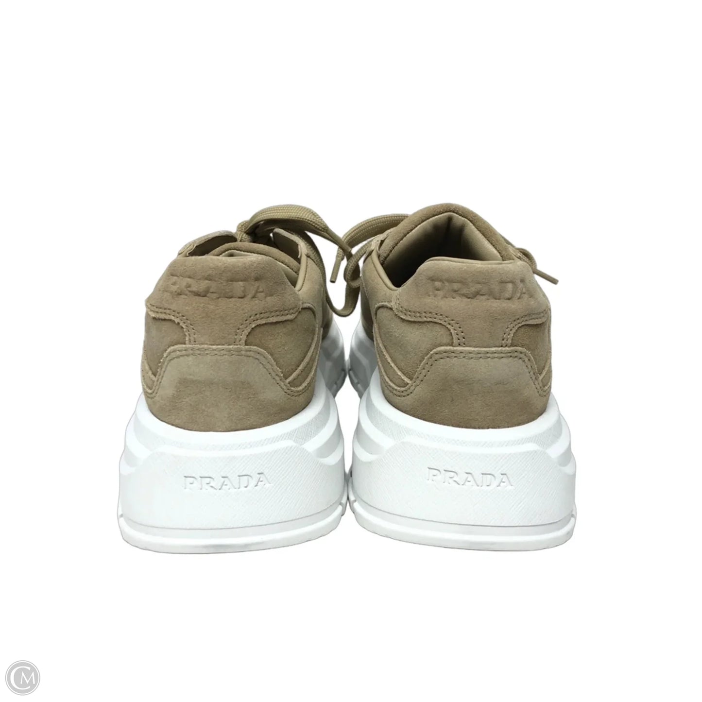 Shoes Luxury Designer By Prada In Tan, Size: 9.5
