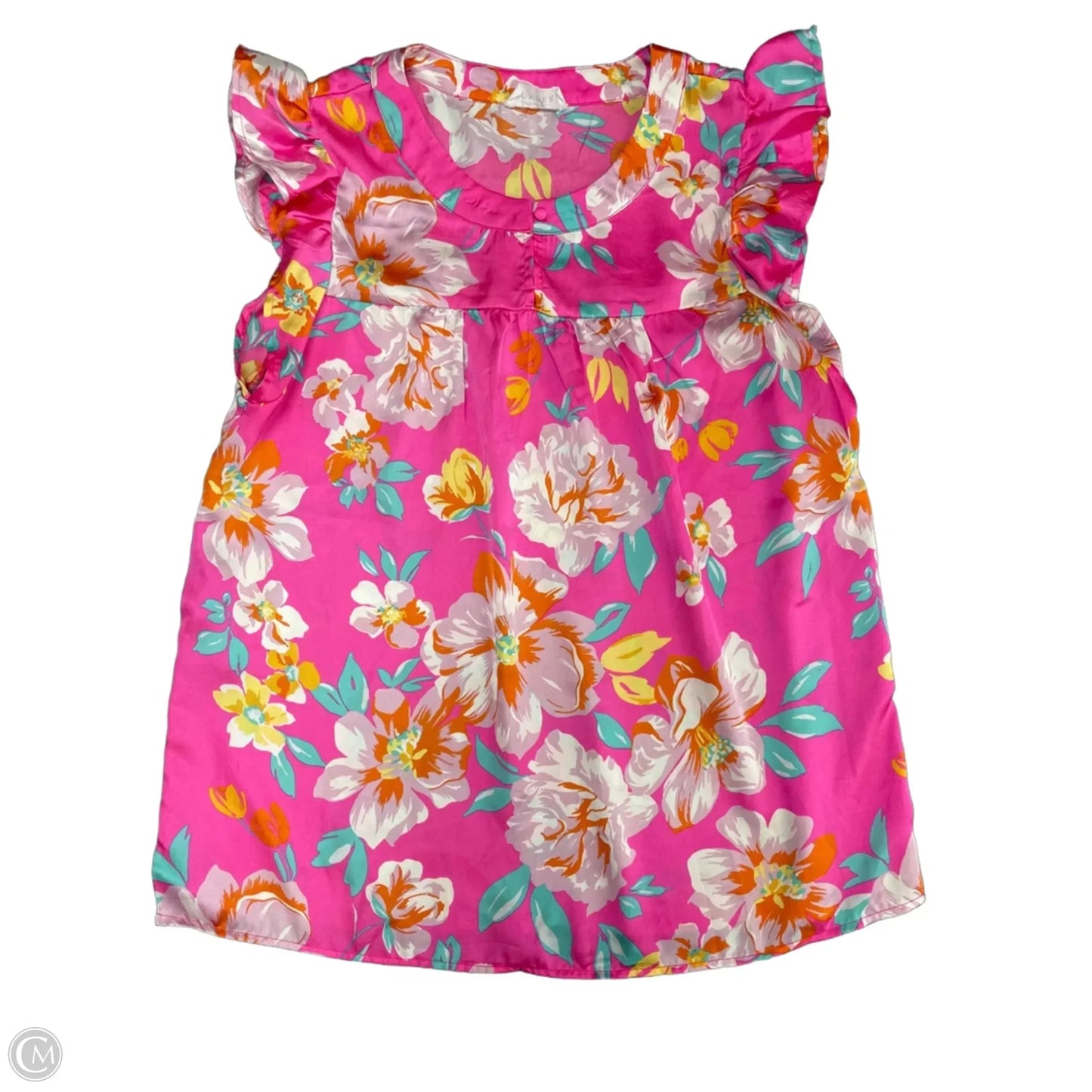 Blouse Short Sleeve By Emily Wonder In Pink, Size: M