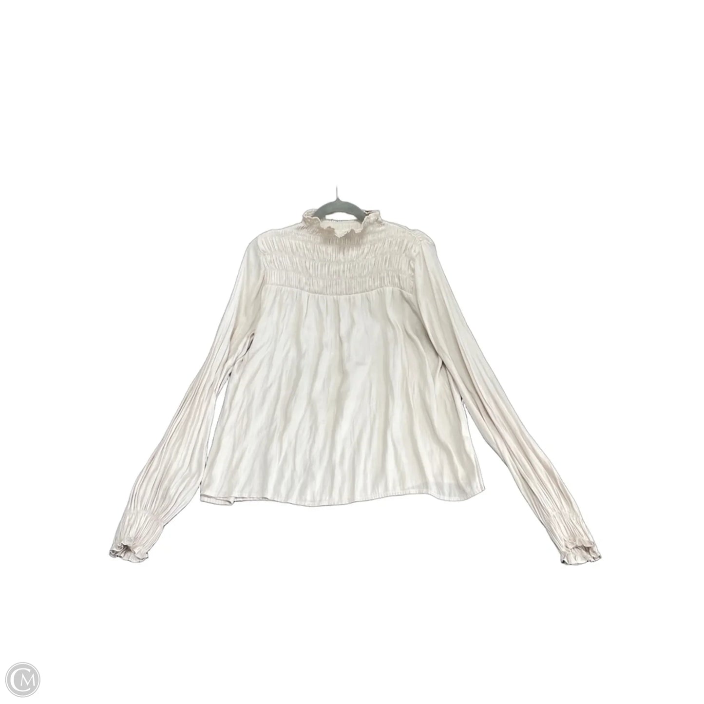 Blouse Long Sleeve By Grade & Gather In Beige, Size: Xl
