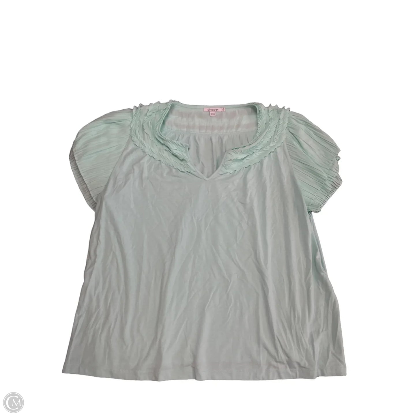 Top Short Sleeve By Chicos In Green, Size: Xl