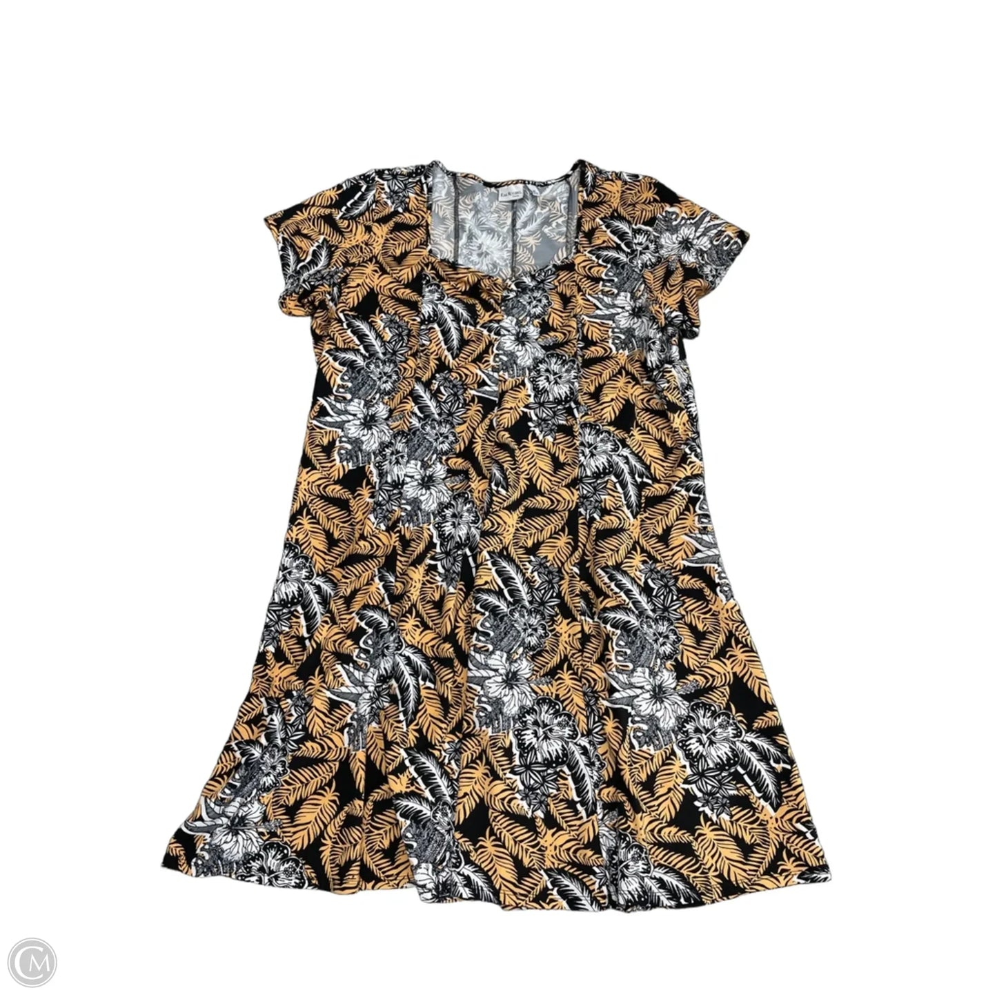 Dress Casual Short By Kim Rogers In Black & Orange, Size: 2x