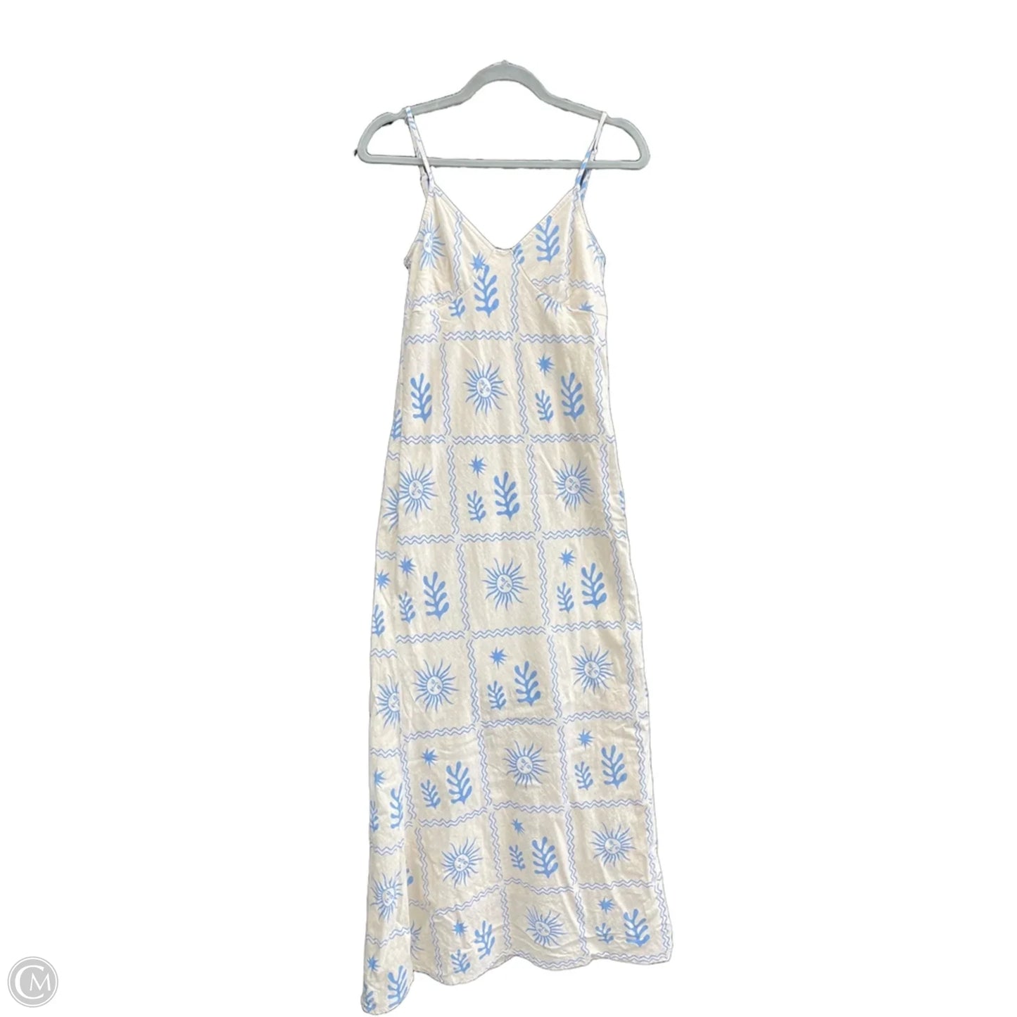 Dress Casual Maxi By Cmc In Blue & Cream, Size: M