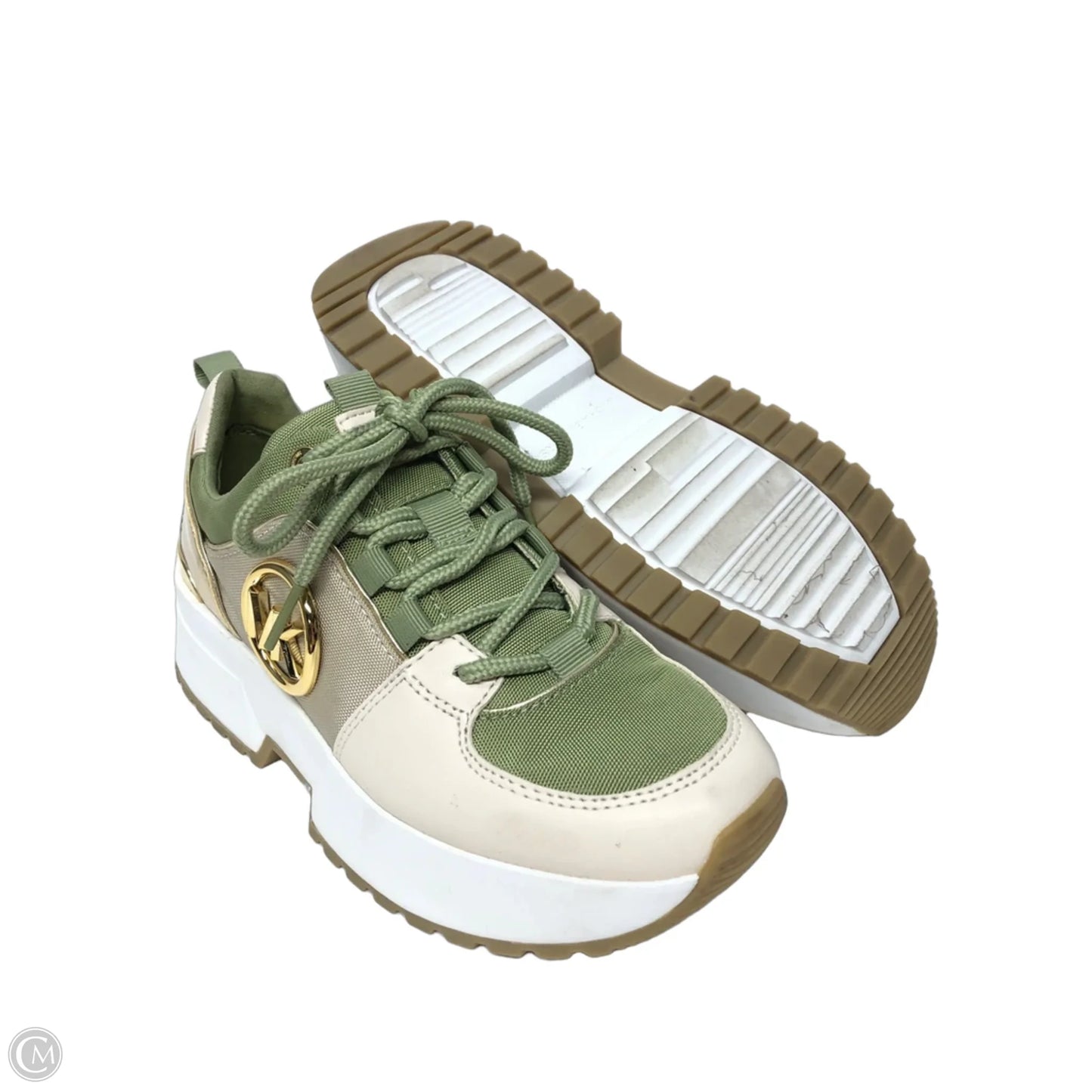 Shoes Sneakers By Michael By Michael Kors In Green & Tan, Size: 5.5