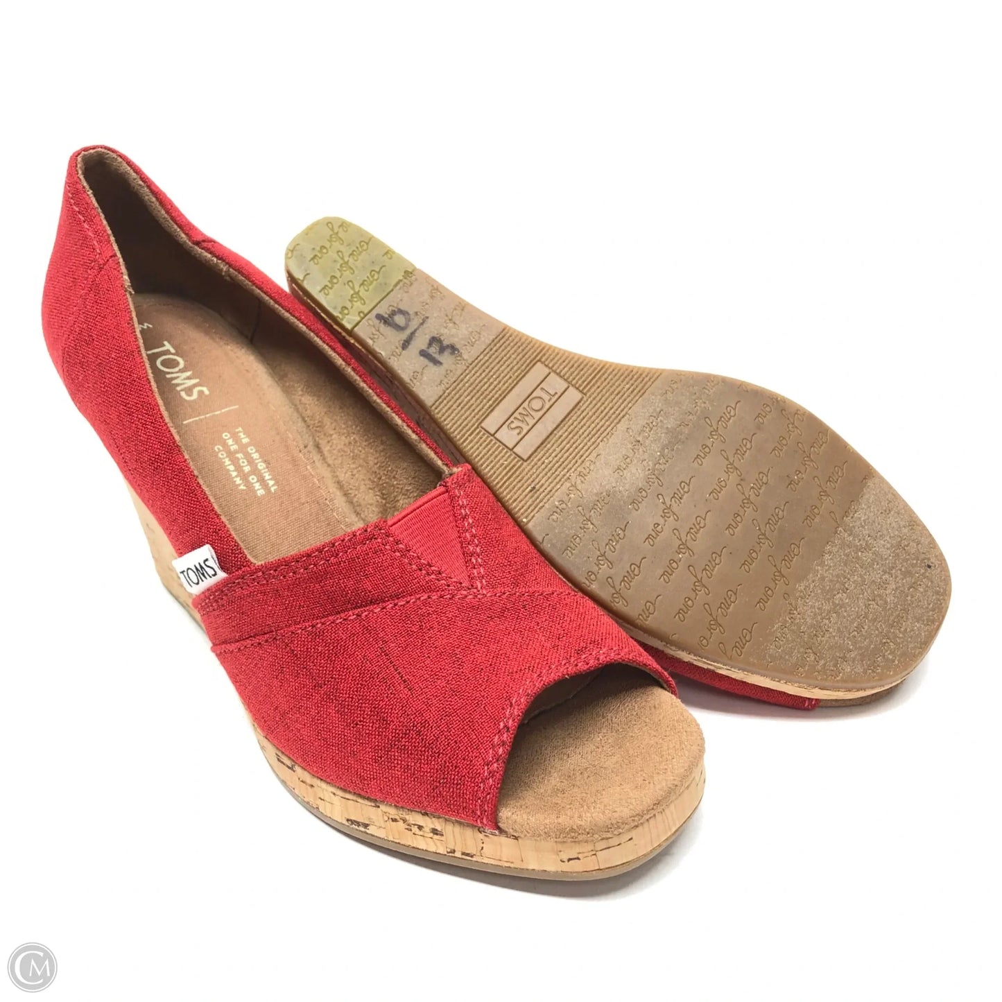 Shoes Heels Wedge By Toms In Red, Size: 7
