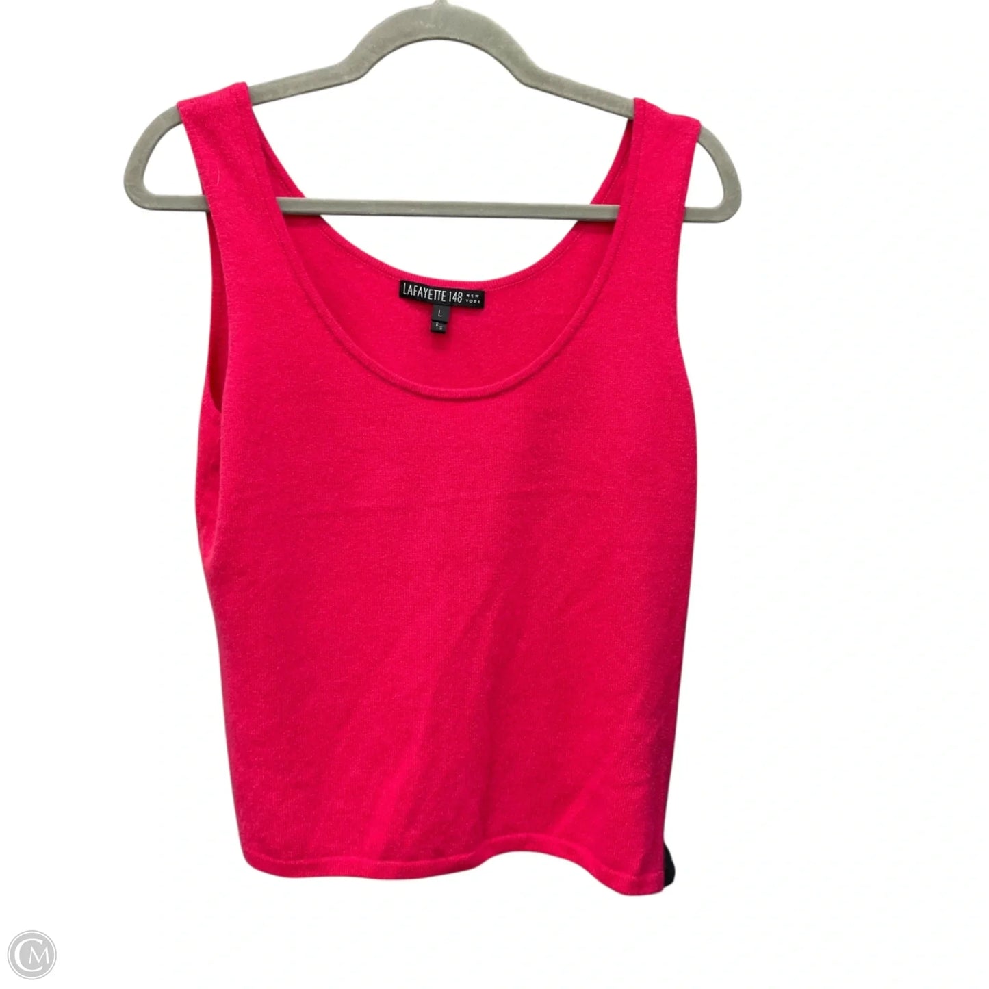 Top Sleeveless Designer By Lafayette 148 In Coral, Size: L